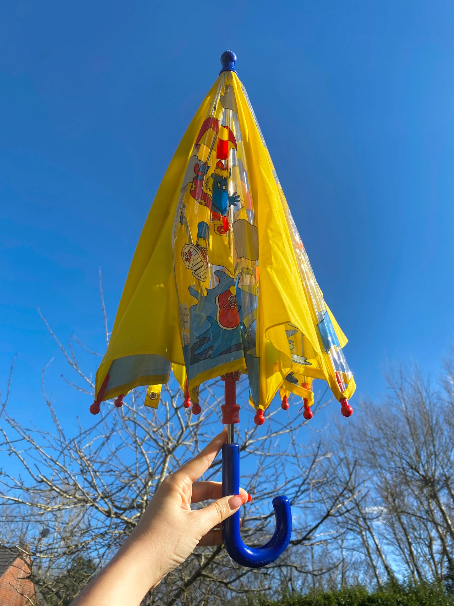 Vintage Tweenies colourblock umbrella. Has signs of use