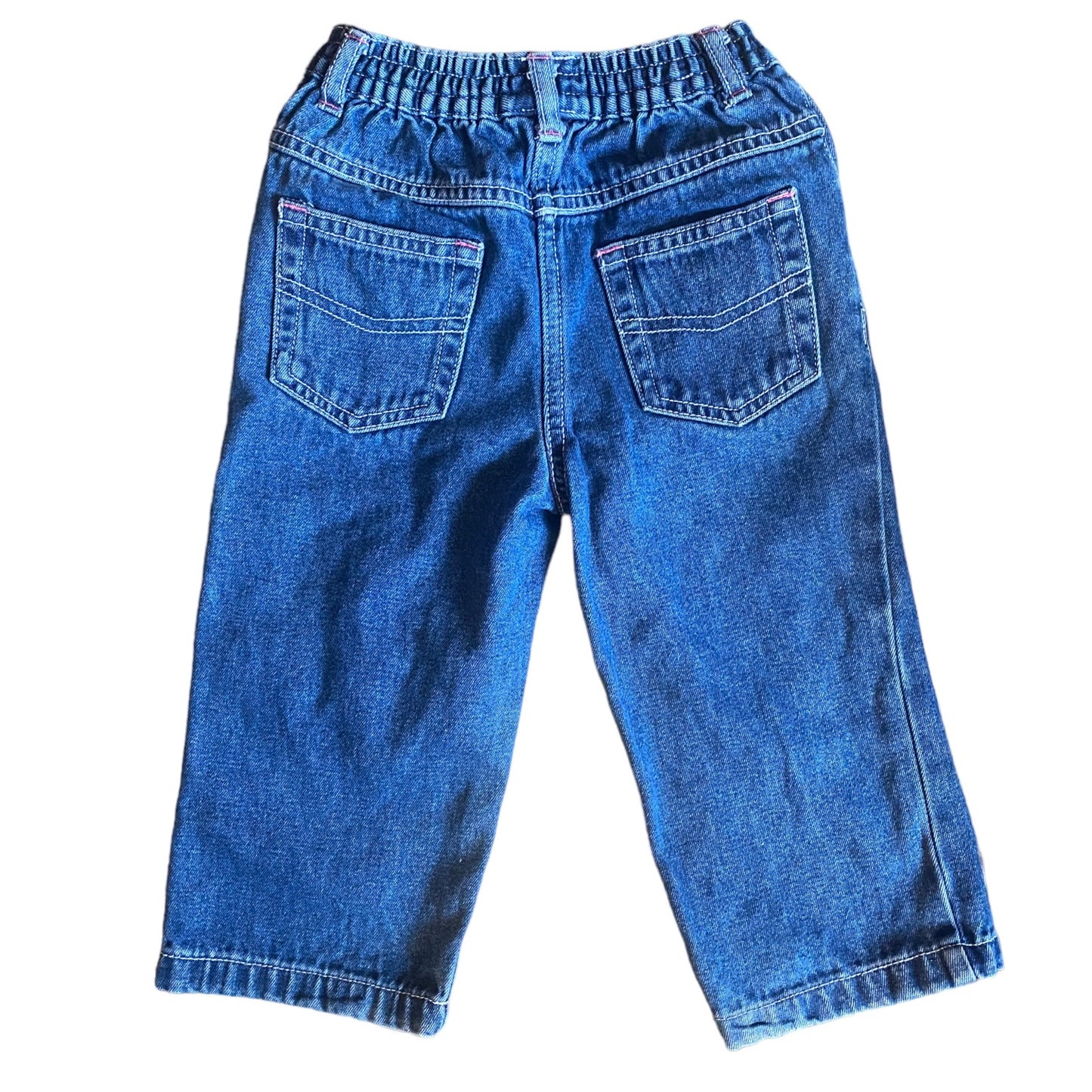 Vintage George upcycled/ embroidered smiley face jeans age 12-18m