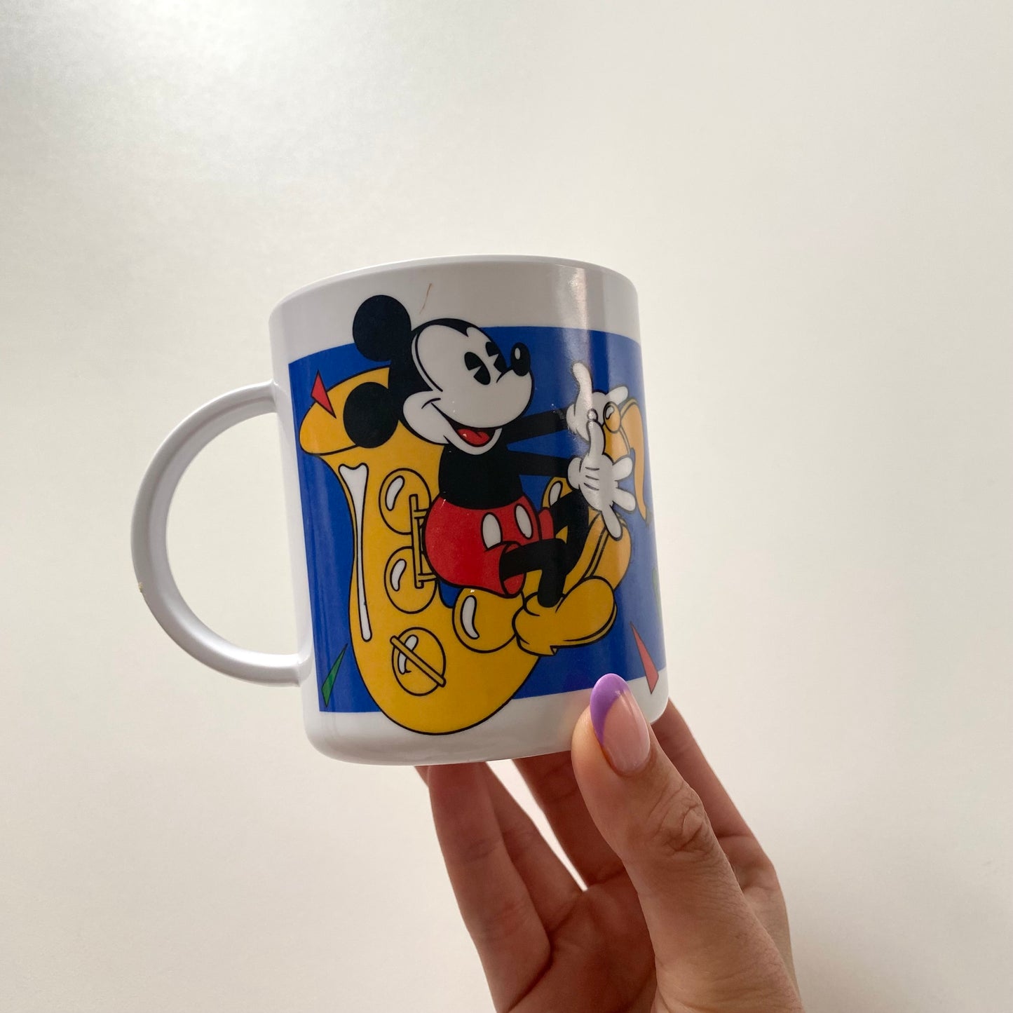 Vintage melamine Mickey Mouse mug.