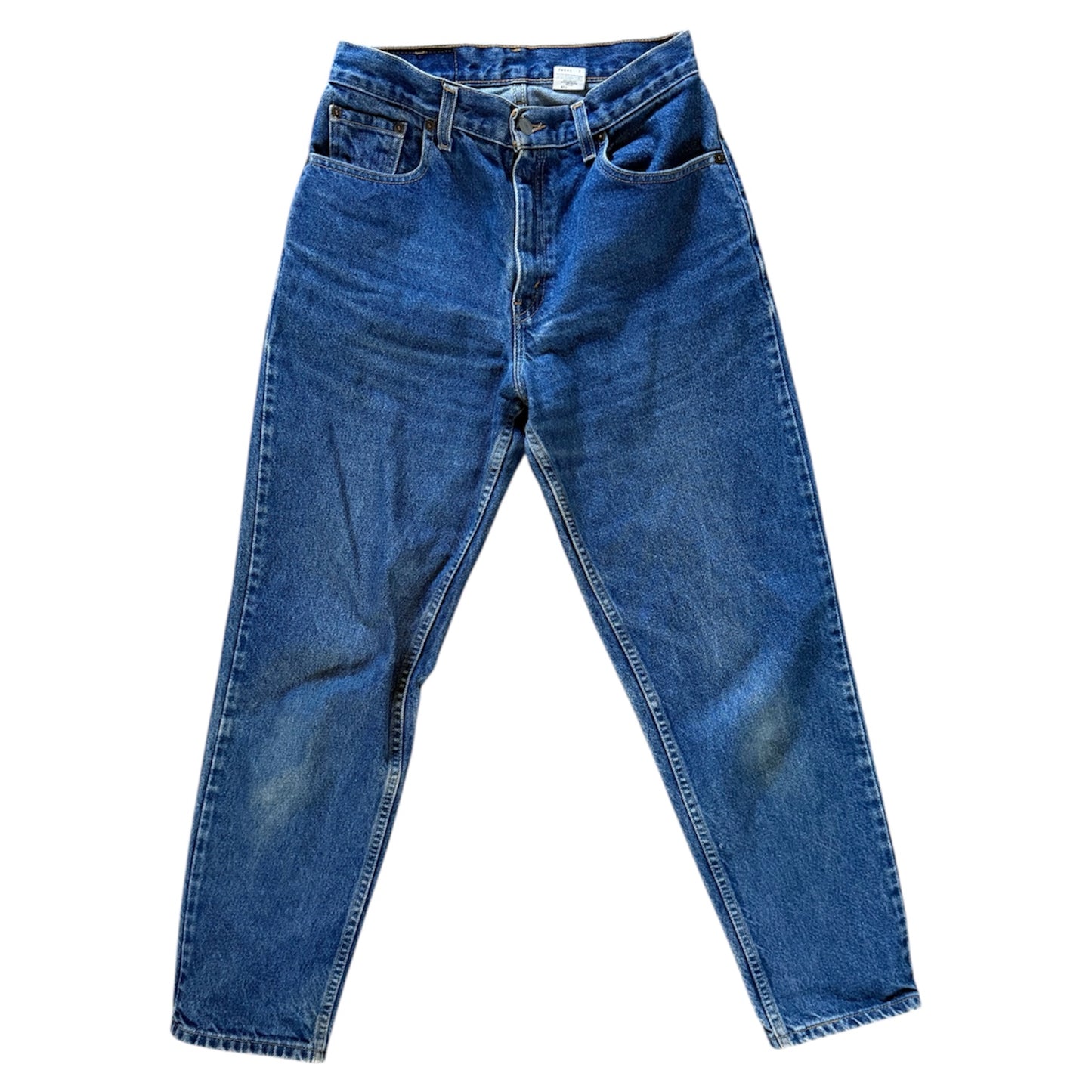 Vintage highwaisted dark blue straight leg Levi 505 jeans. Size 8-10