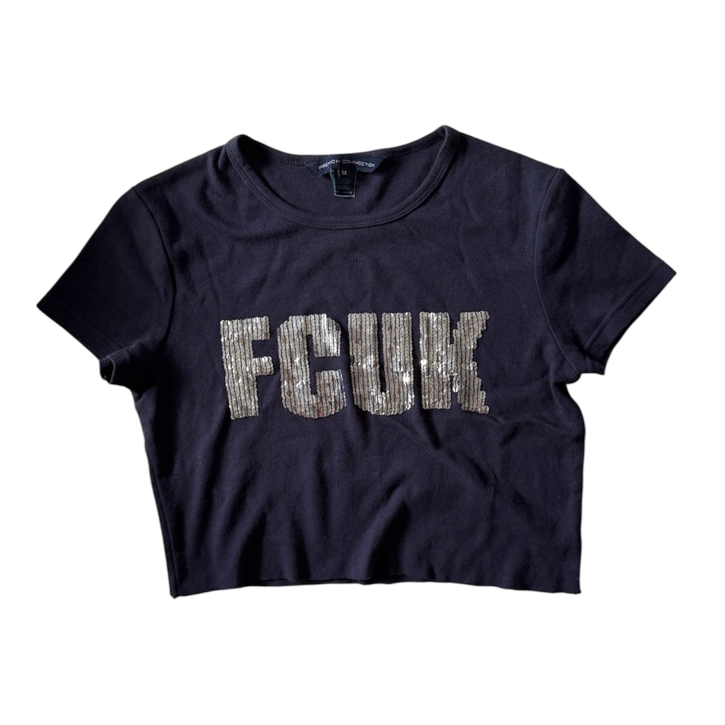 Vintage Y2K fcuk / French connection cropped tee. Size S 8-10
