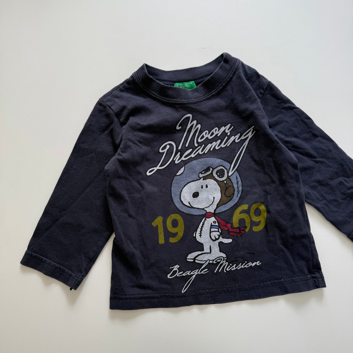 Vintage Benetton snoopy long sleeved top. Size 9-12 months