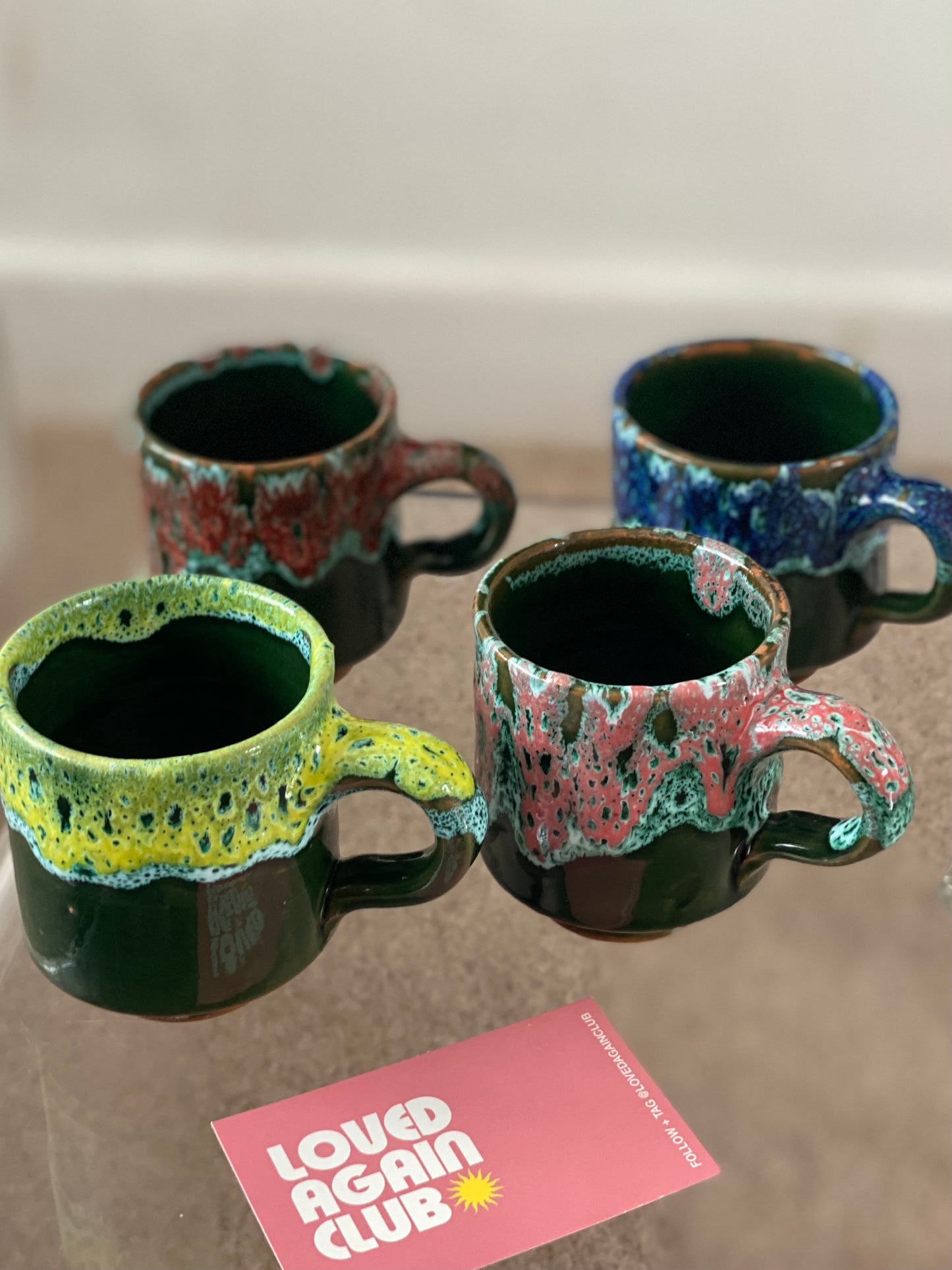 Set of 4 vintage medium size coffee mugs