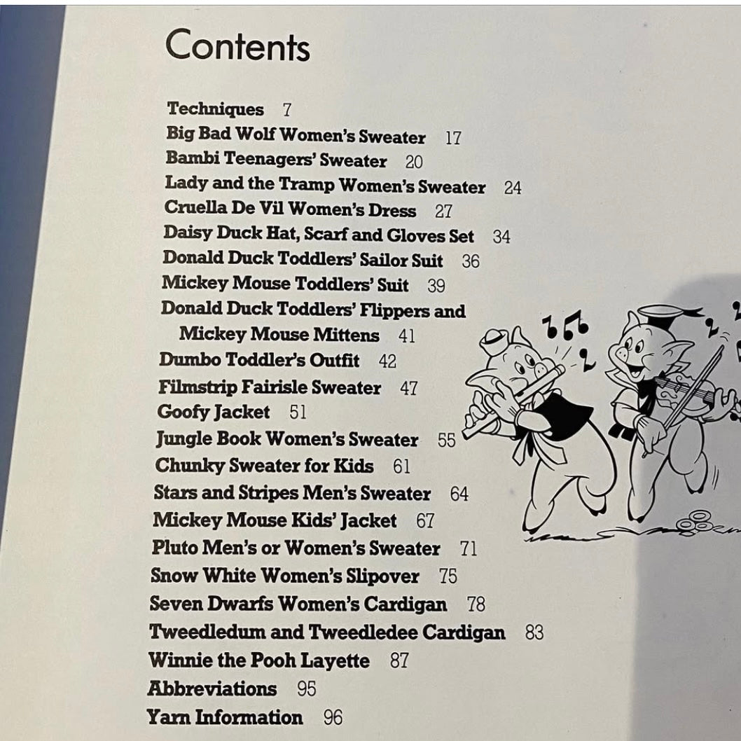 Vintage 1988 Disney knit book