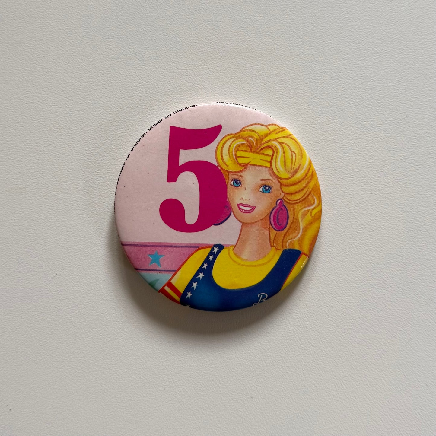 Vintage 1991 Barbie birthday badge