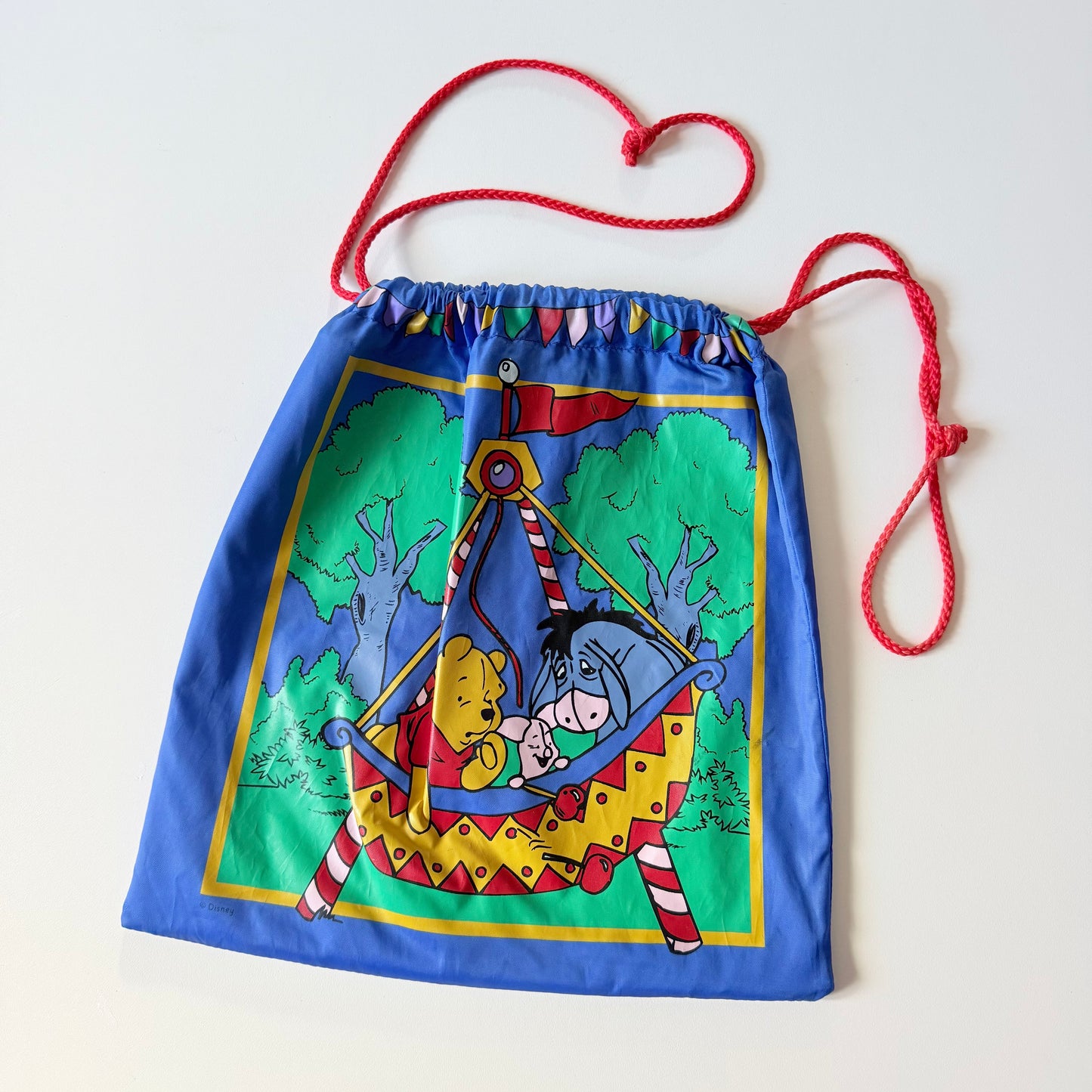 Vintage Winnie the Pooh drawstring bag. Medium size