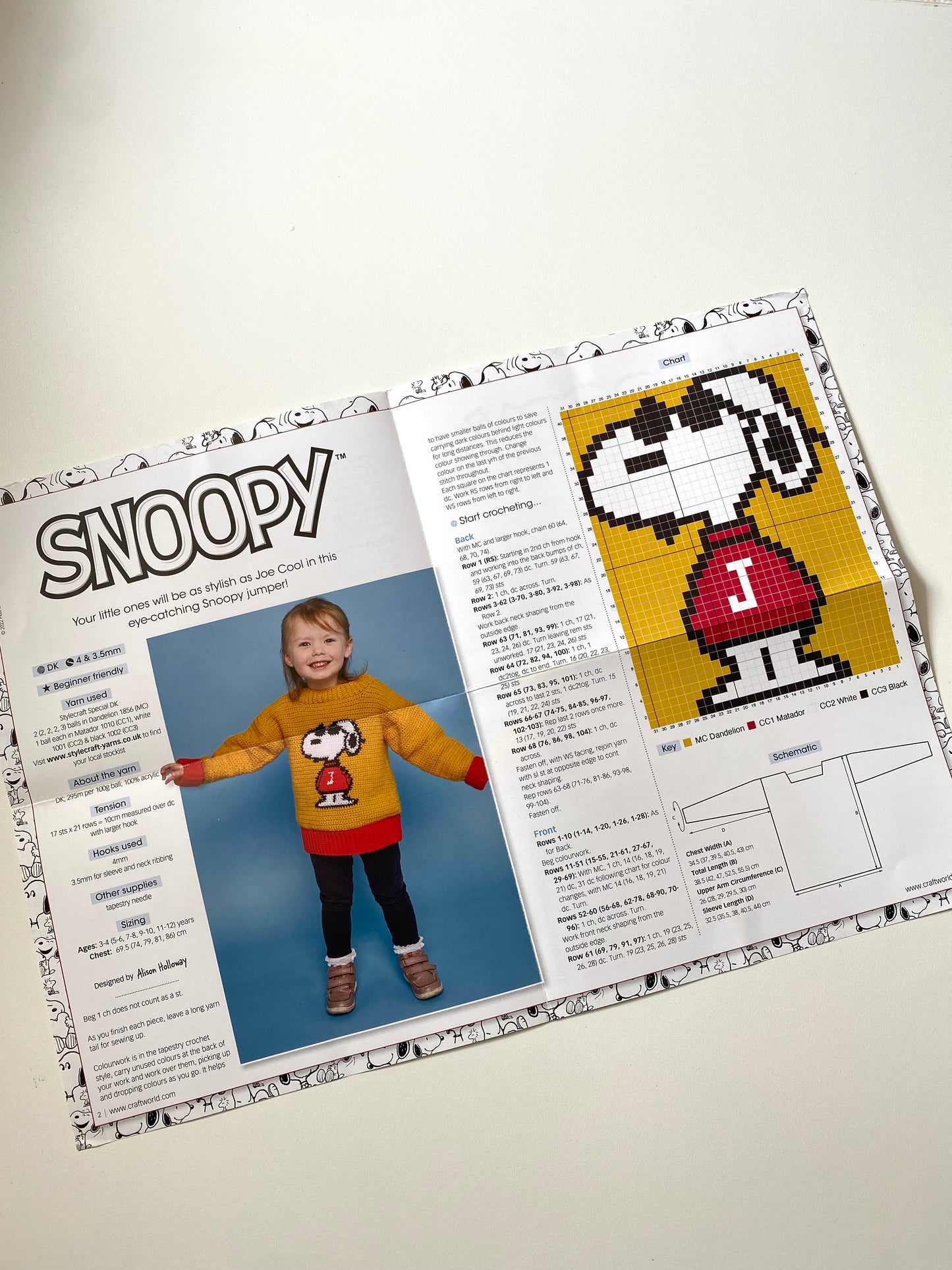 Snoopy knitting pattern
