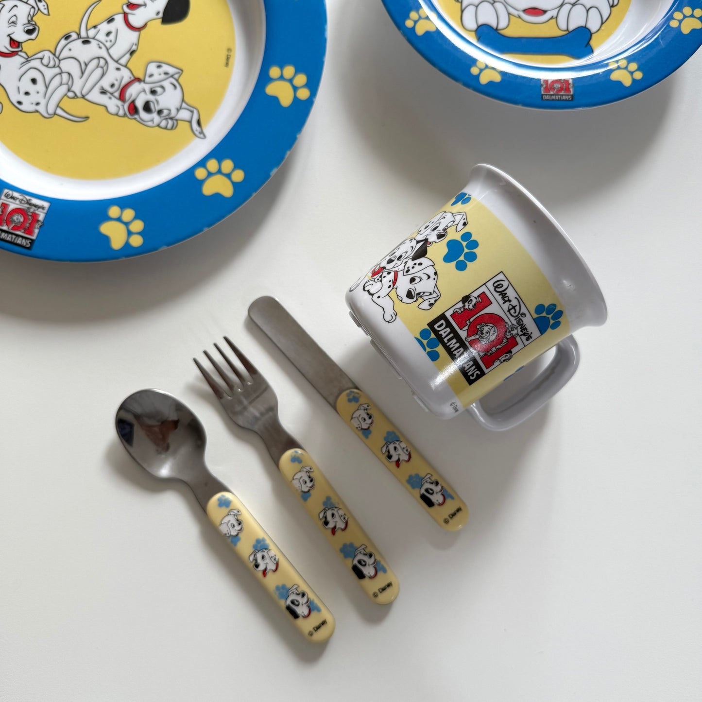 101 dalmations melamine cutlery & plate set
