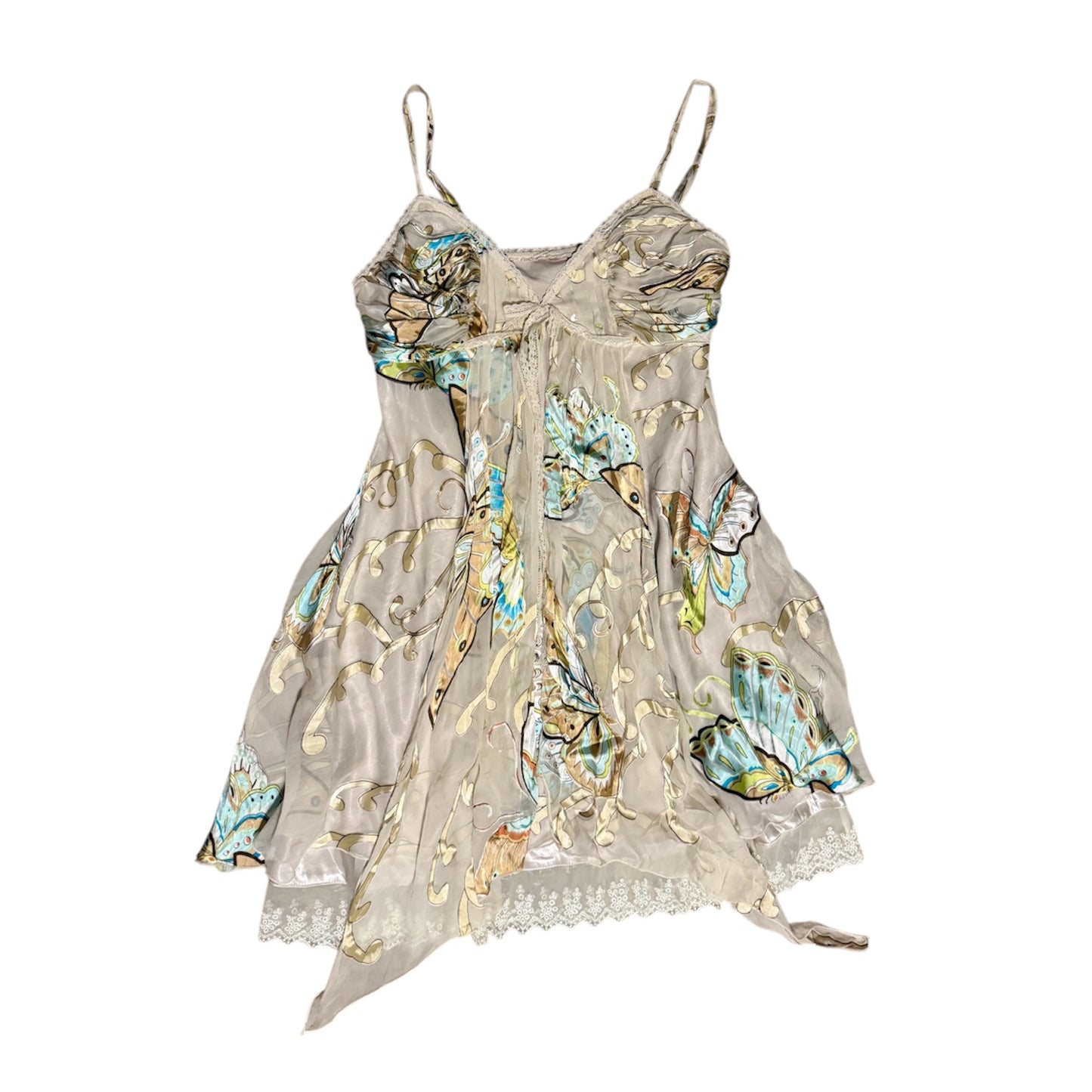 Vintage fairy floaty butterfly strappy mini dress. Size 14.