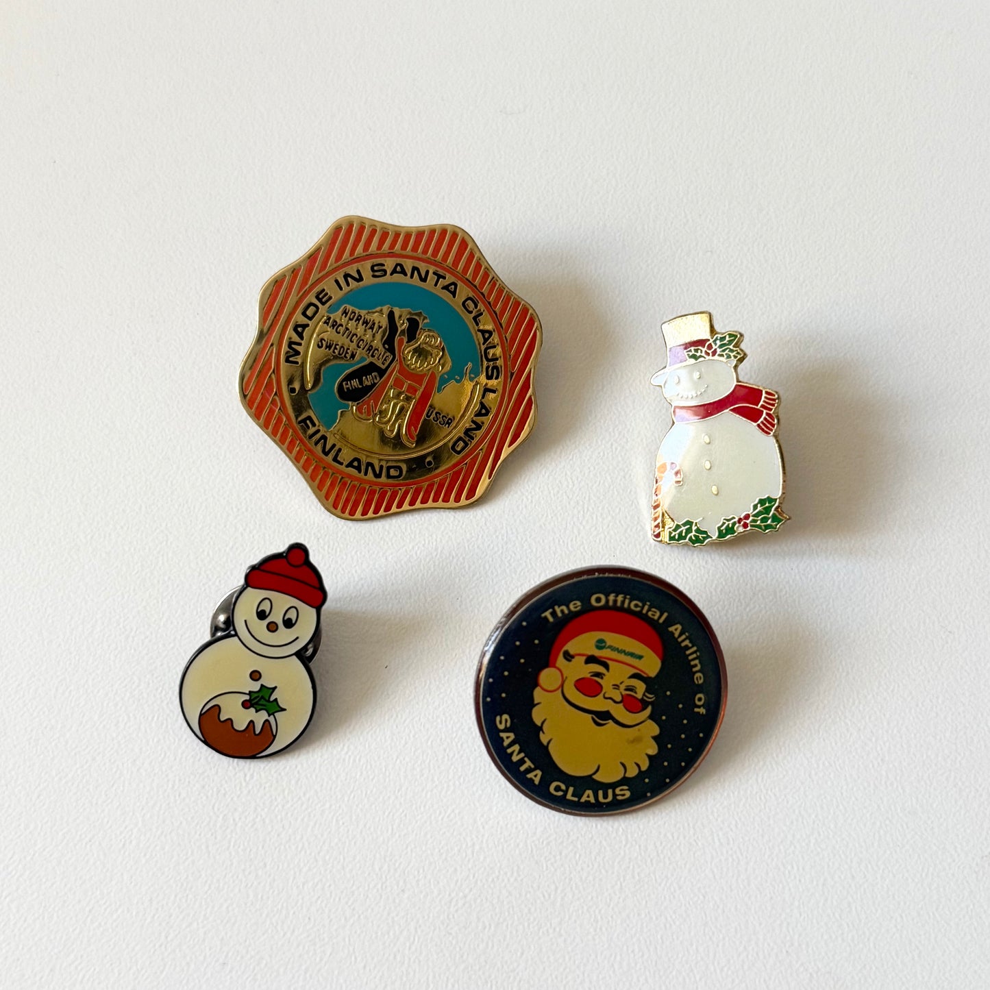 Vintage Christmas badge pins