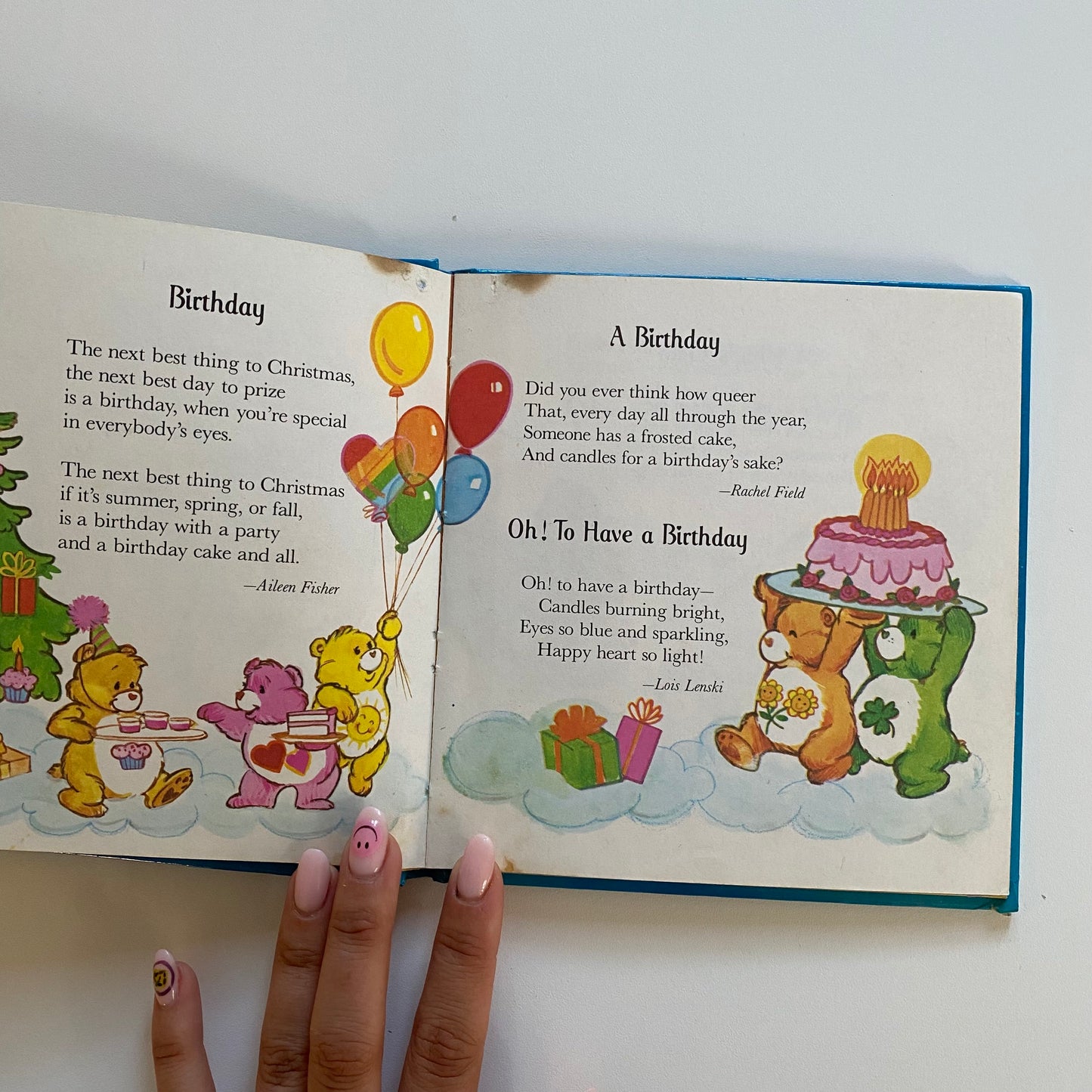 Vintage 1983 Care Bears birthday poems book.
