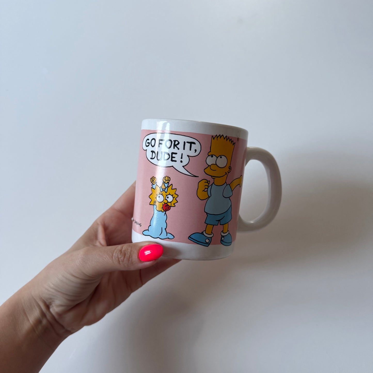 Vintage 1991 ceramic simpsons mug