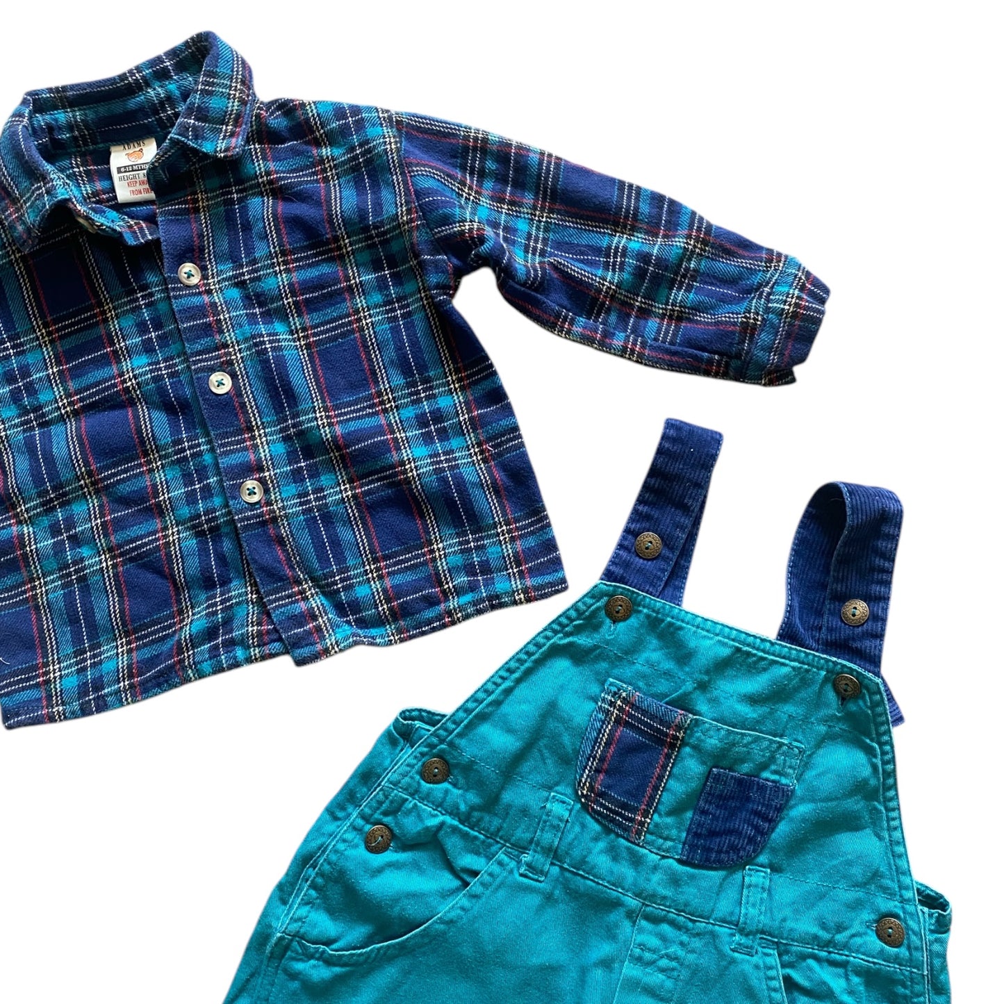 Vintage adams two piece dungarees set. Size 6-12 months.