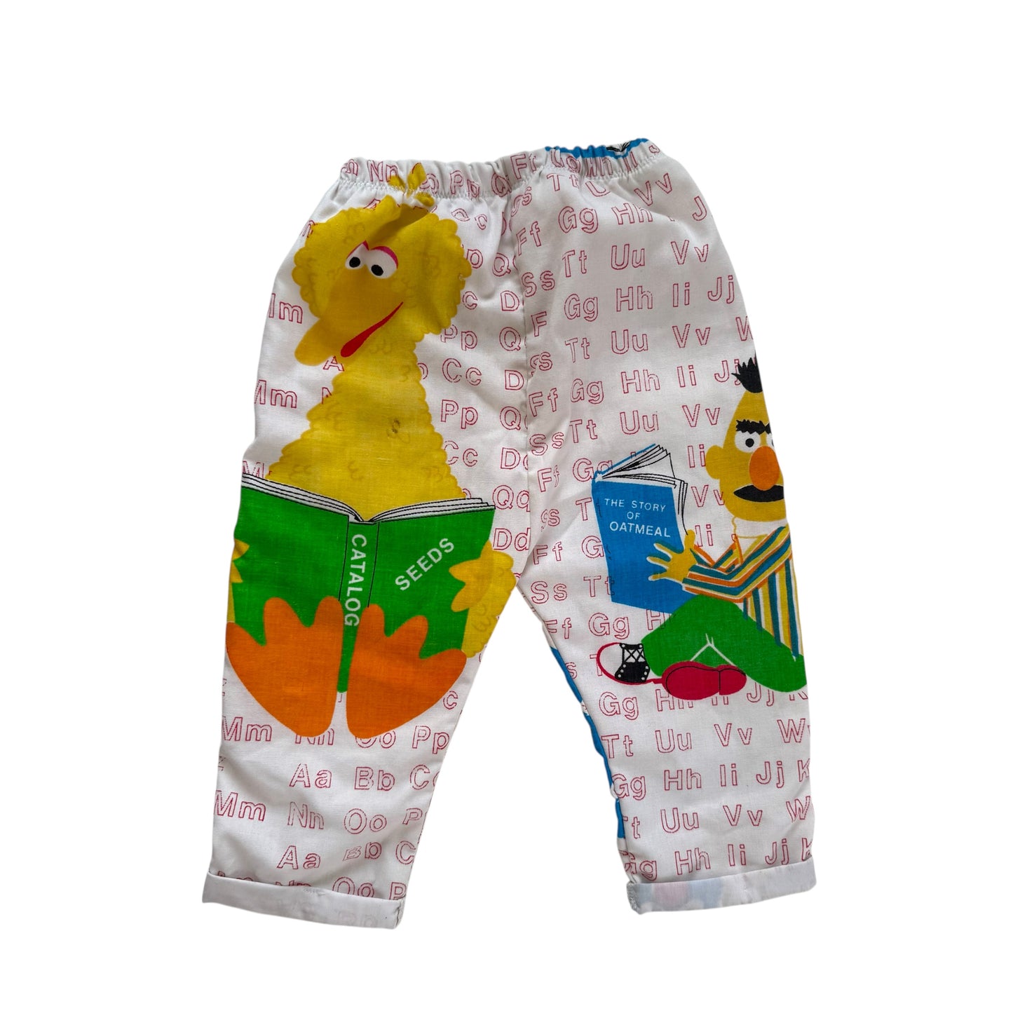 Handmade vintage cotton Sesame Street trousers. Size 9-12 months