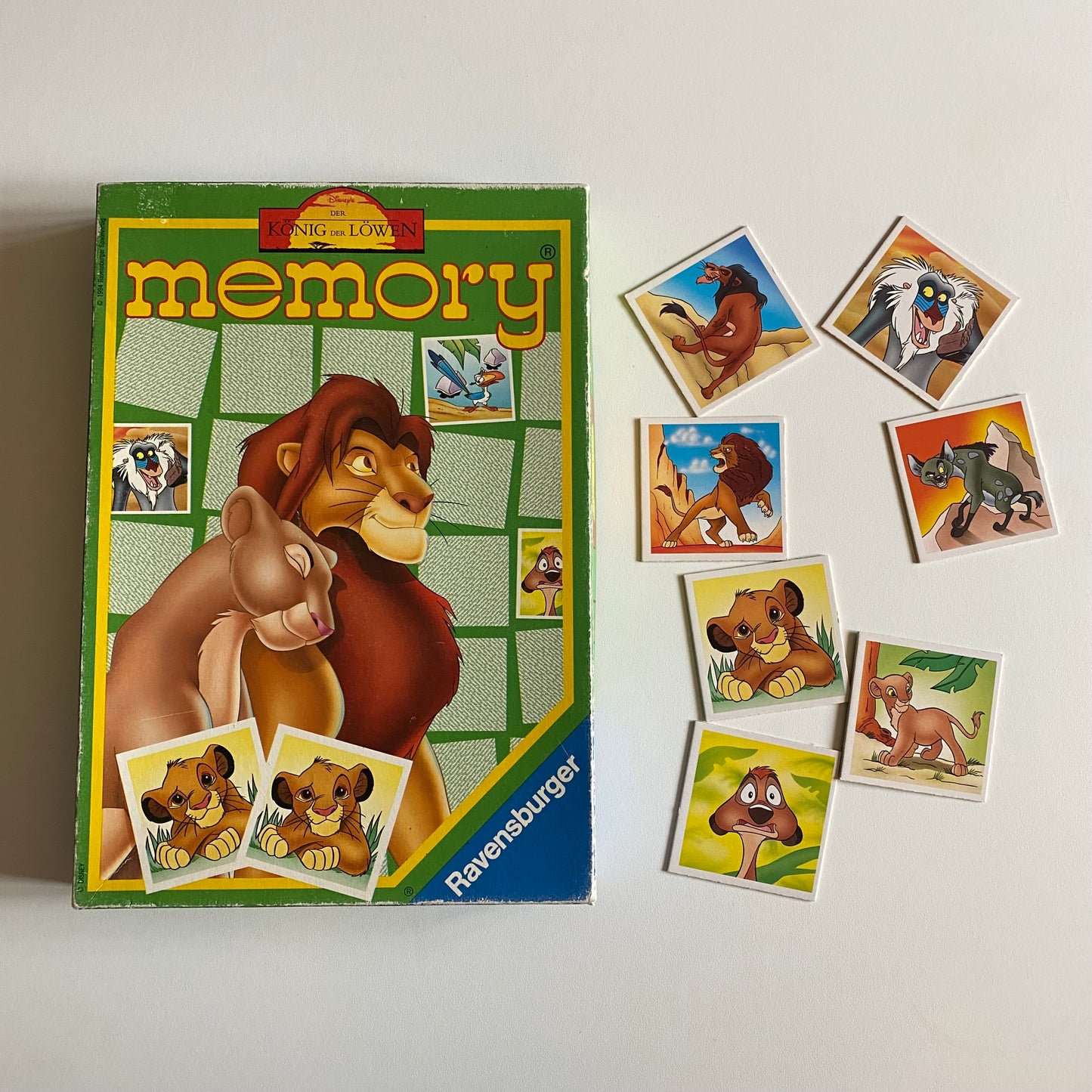 Vintage 1995 lion king memory card game