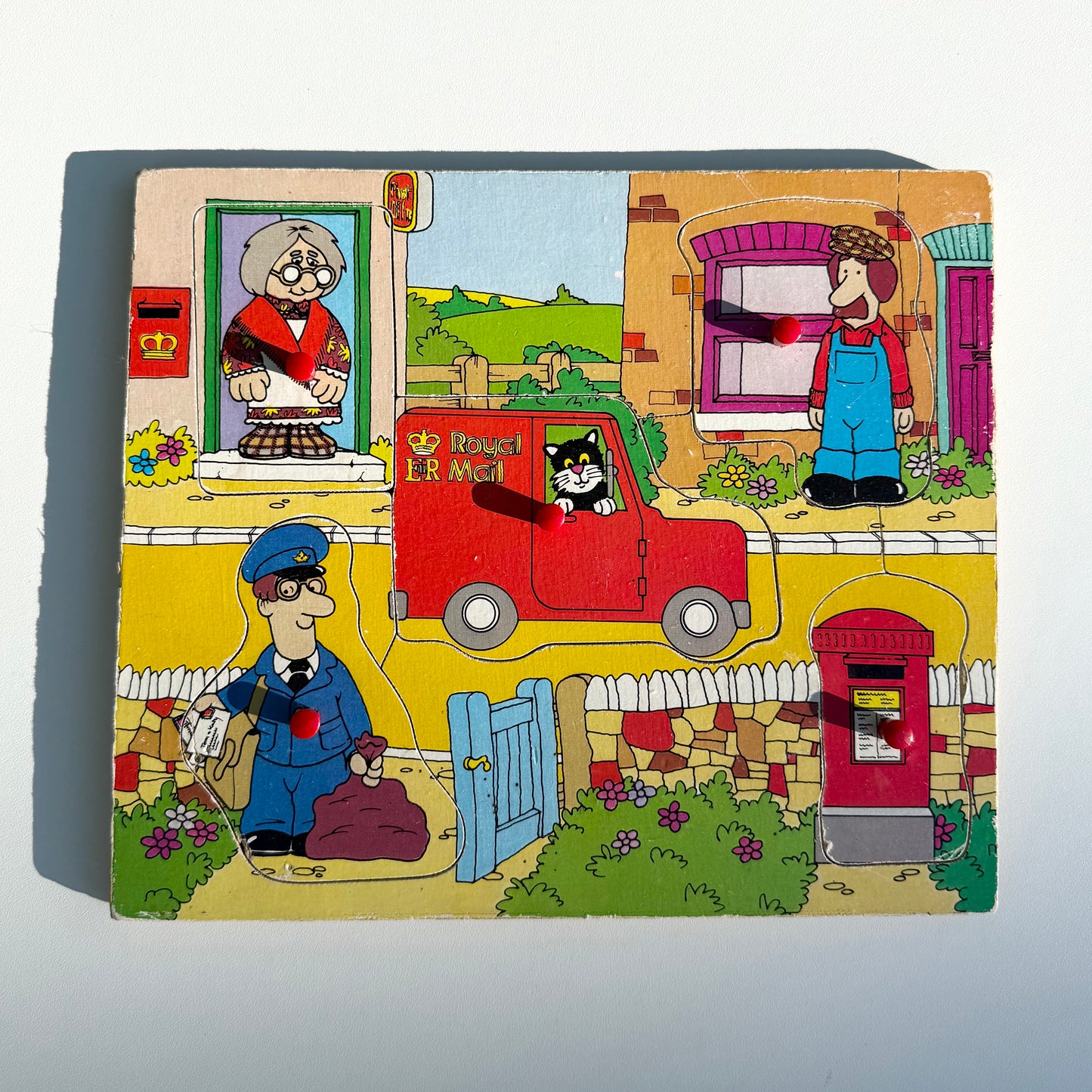 Vintage wooden postman Pat puzzle