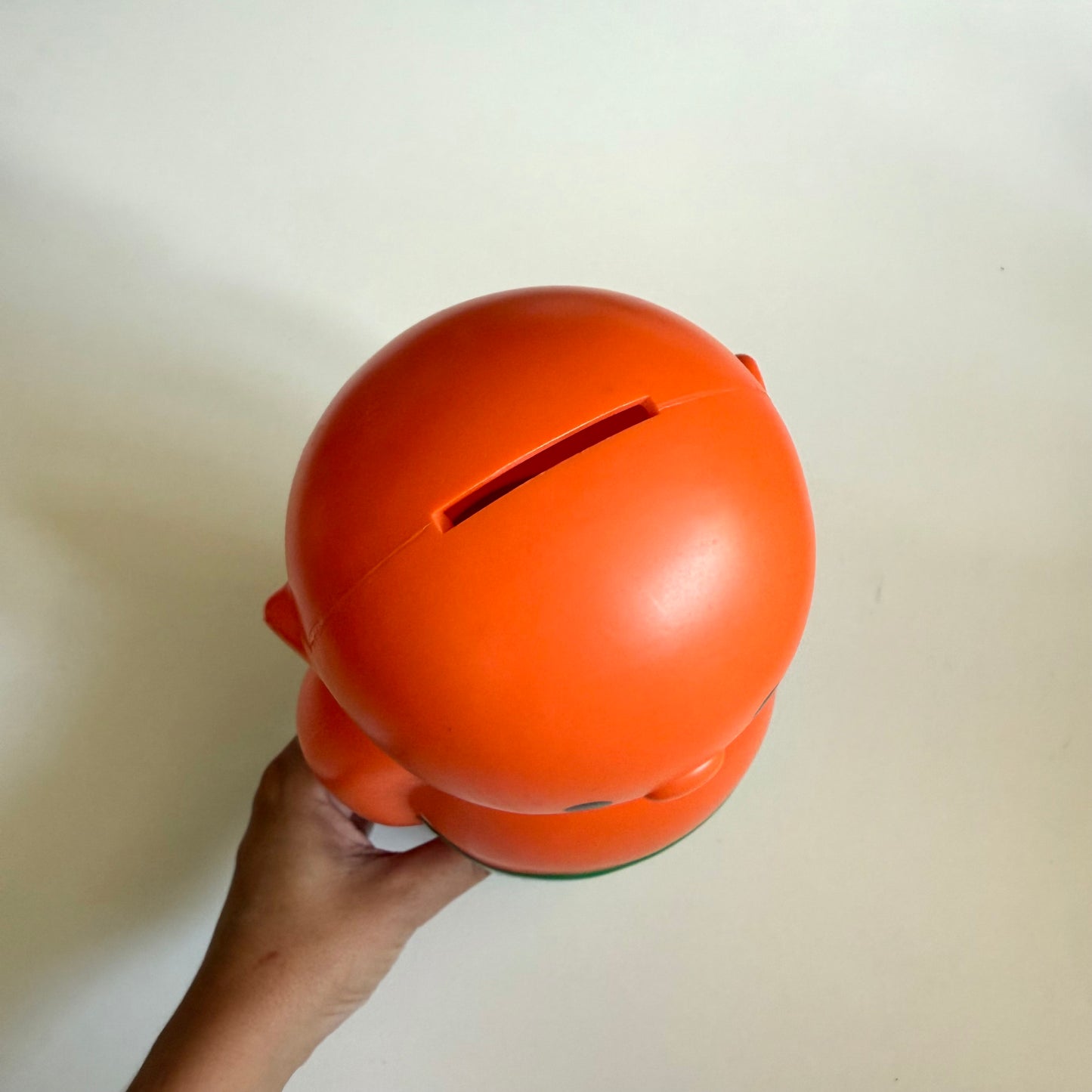 Jelly baby orange money box.