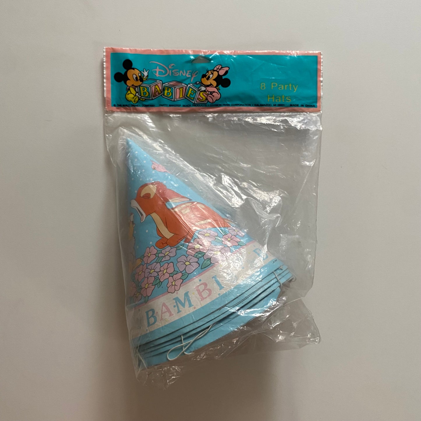 Vintage Disney bambi party hats set of 8.