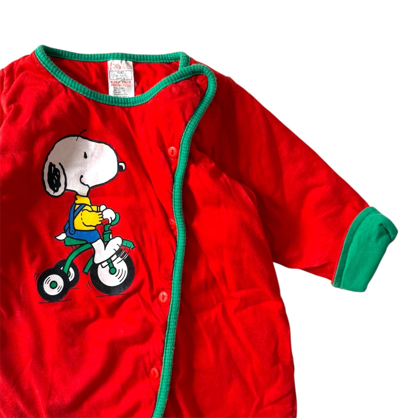 Vintage red snoopy romper. Size 6-12 months