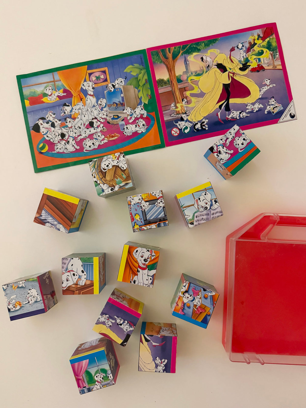 Vintage 101 dalmation puzzle blocks set. 6 puzzles.