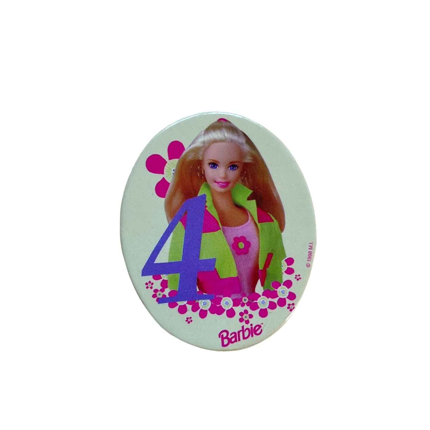 Vintage Barbie 4th birthday badge