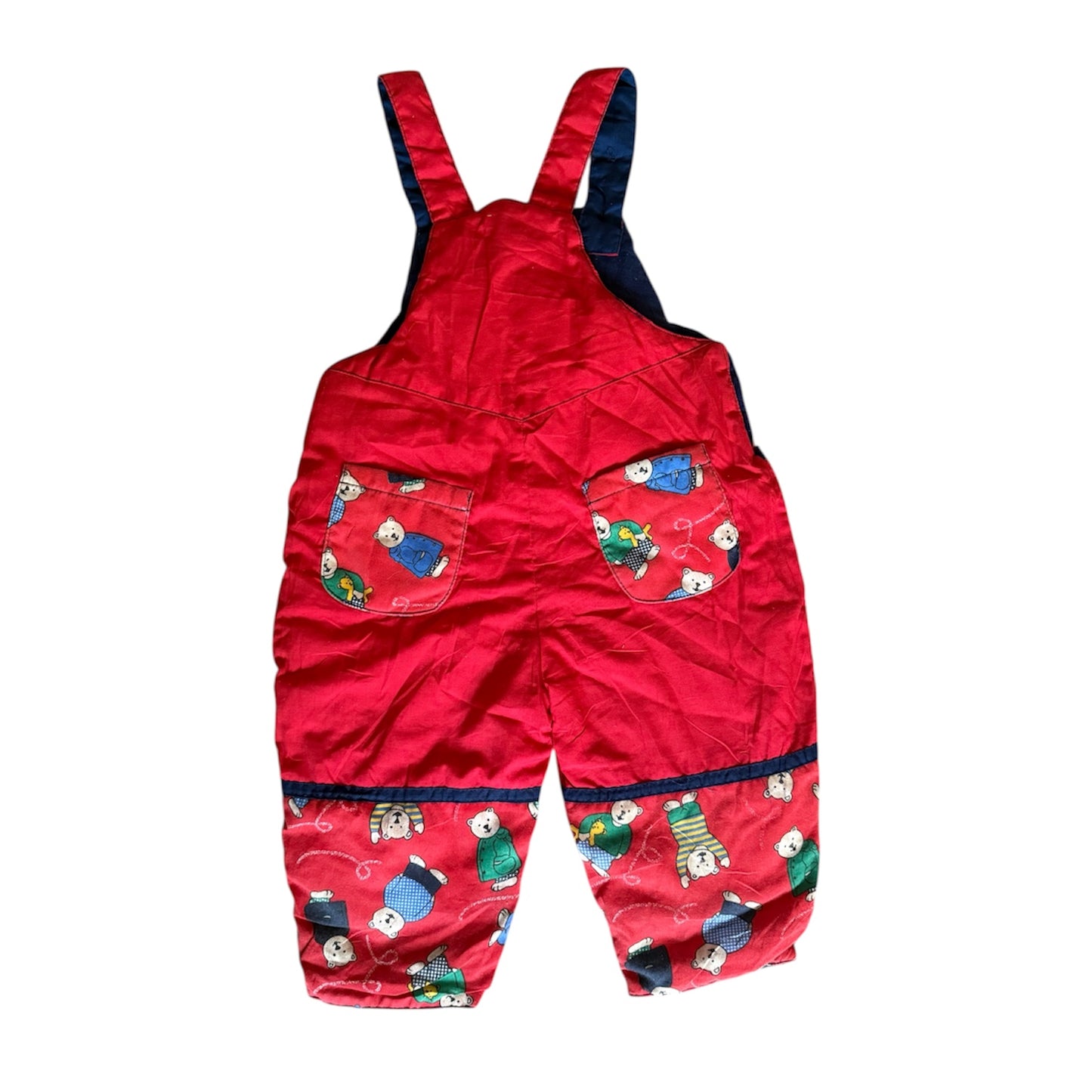 Vintage teddy bear dungarees. Size 9-12 months