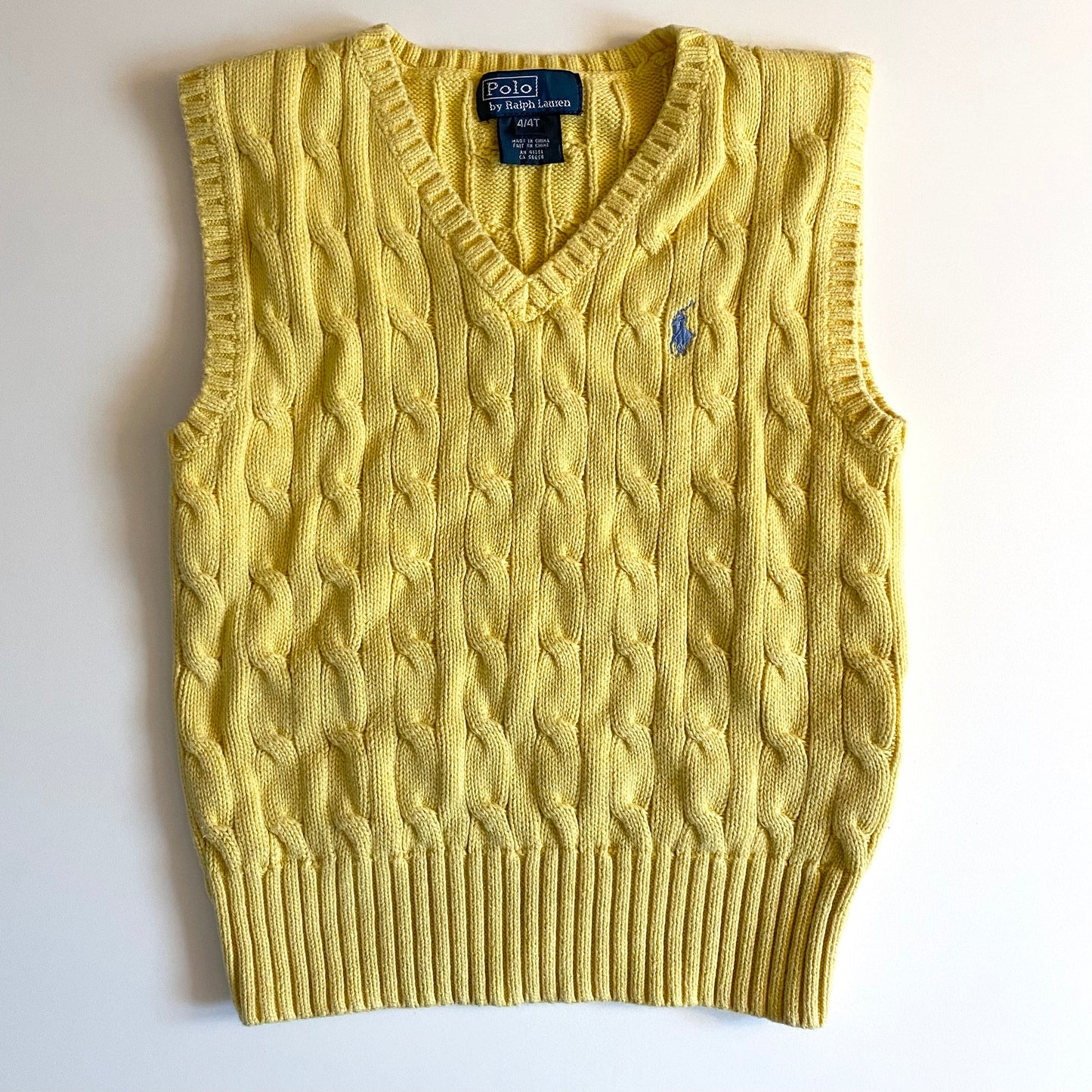 Ralph Lauren cable knit sleeveless jumper. Size 4 years