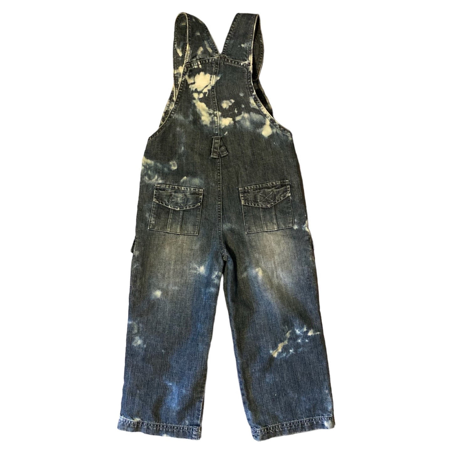 Reworked vintage next denim dungarees in acid wash tie dye age 4-5 years