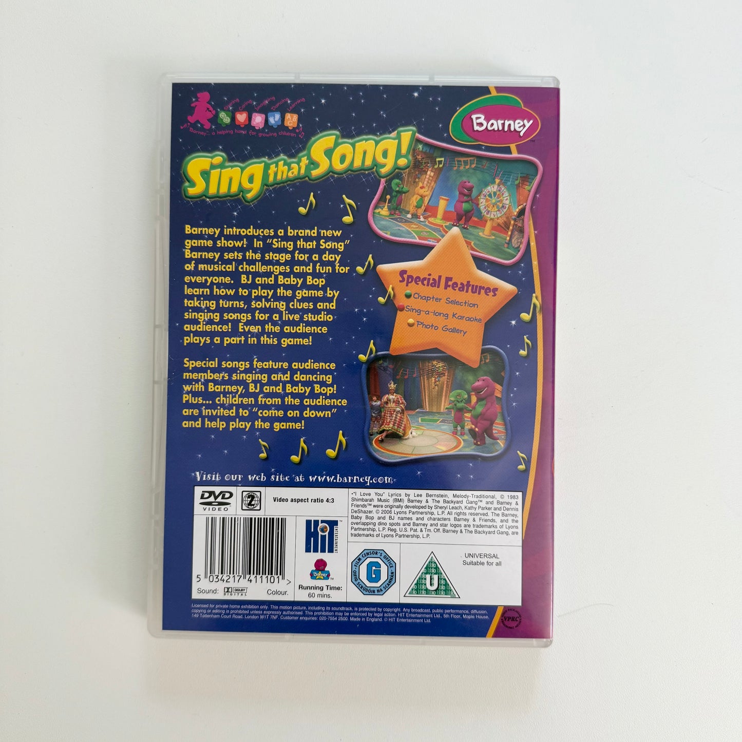 Vintage 2006 Barney song that song dvd