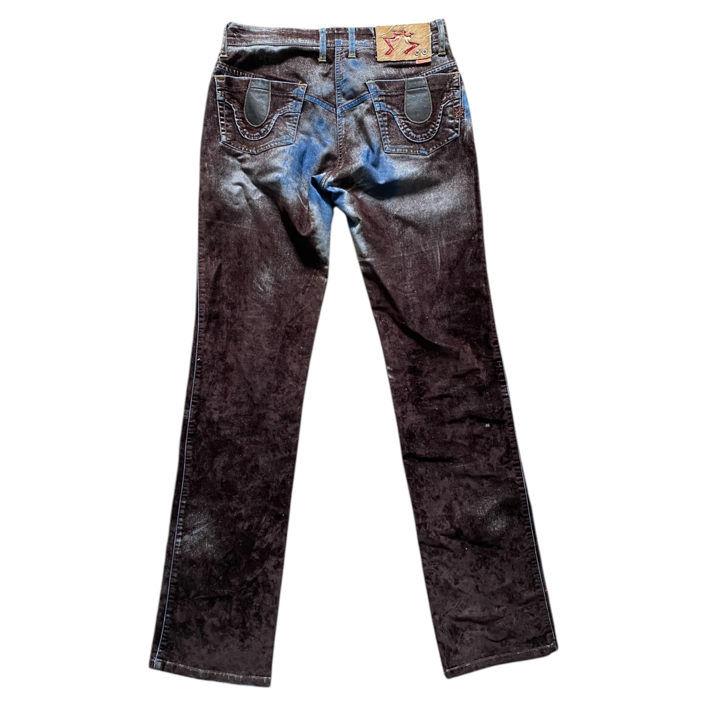 Vintage Y2K biscote fade brown & blue jeans. Size 10-12