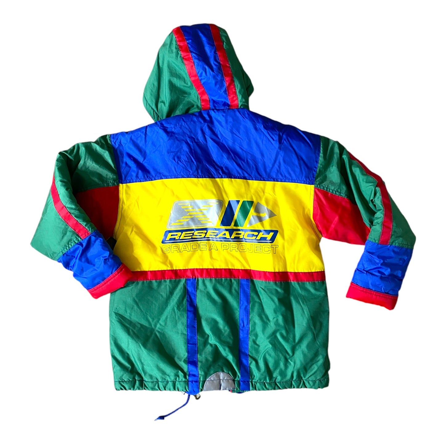 Vintage BHS colourblock puffer coat age 9-10 years