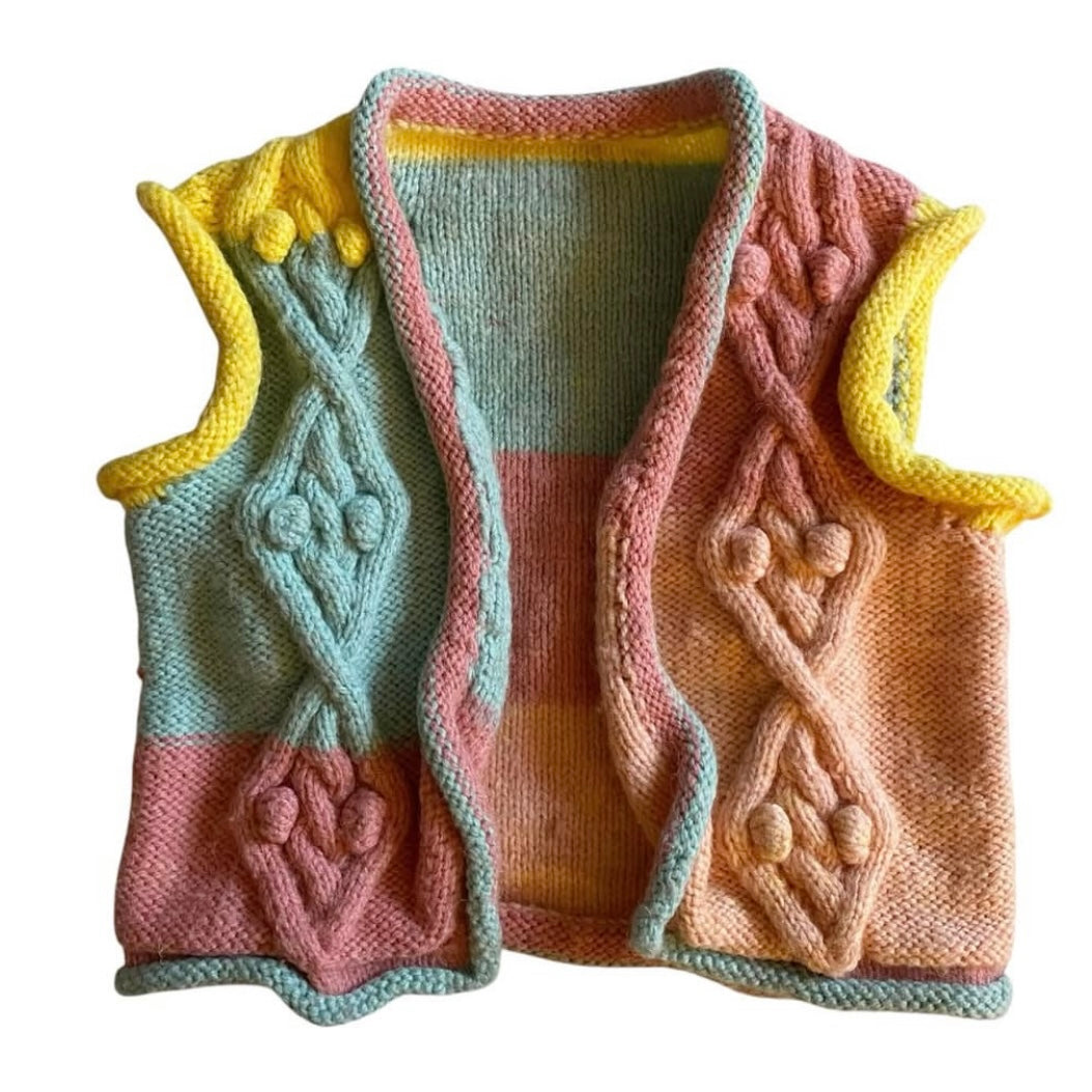 Knitted Pastel waistcoat sleeveless jumper age 3 years