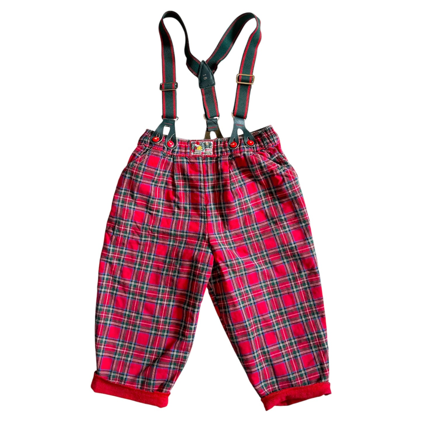 Vintage st Michael tartan trousers with braces. Size 12-18 months