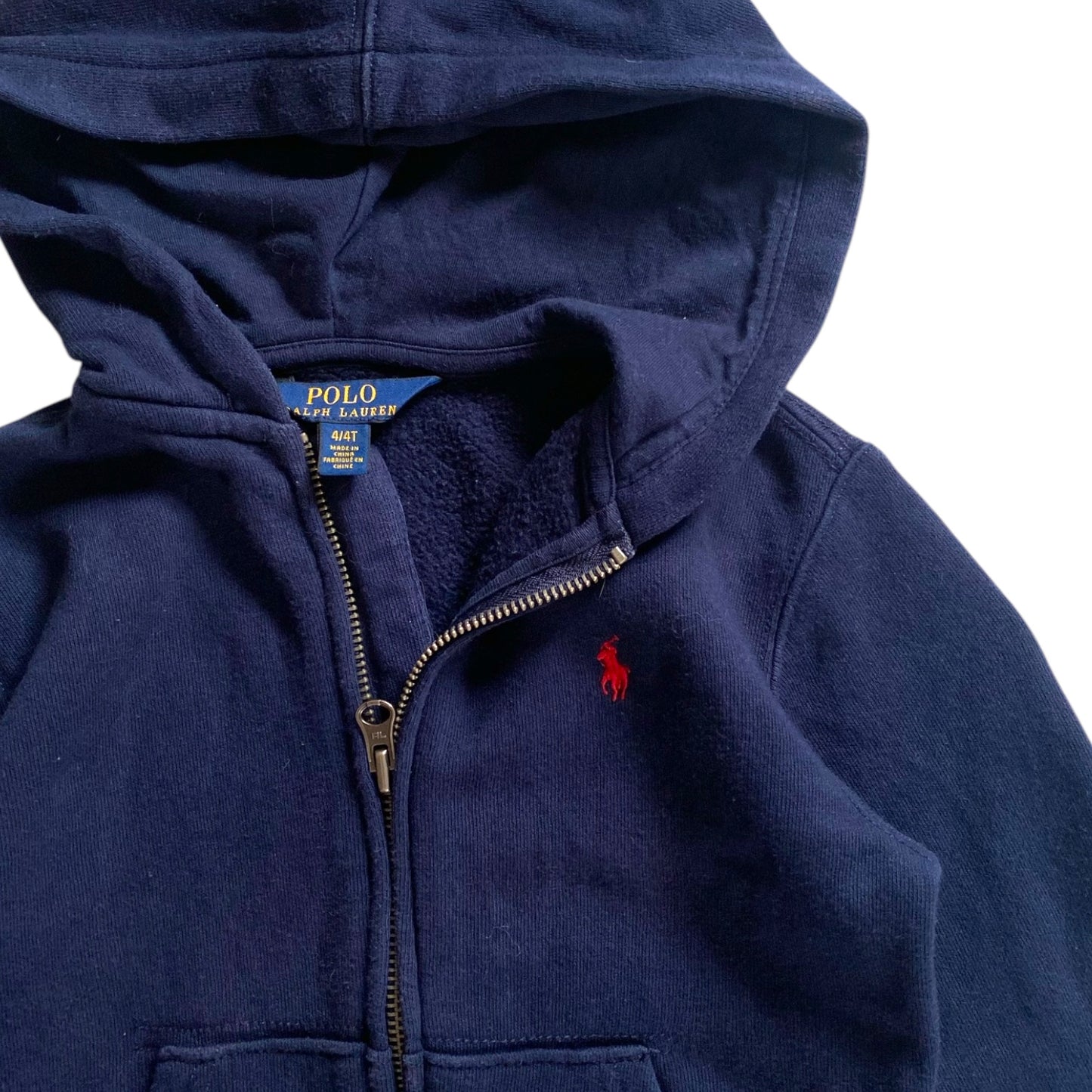 Ralph Lauren navy blue zip up hoodie. Size 4 years