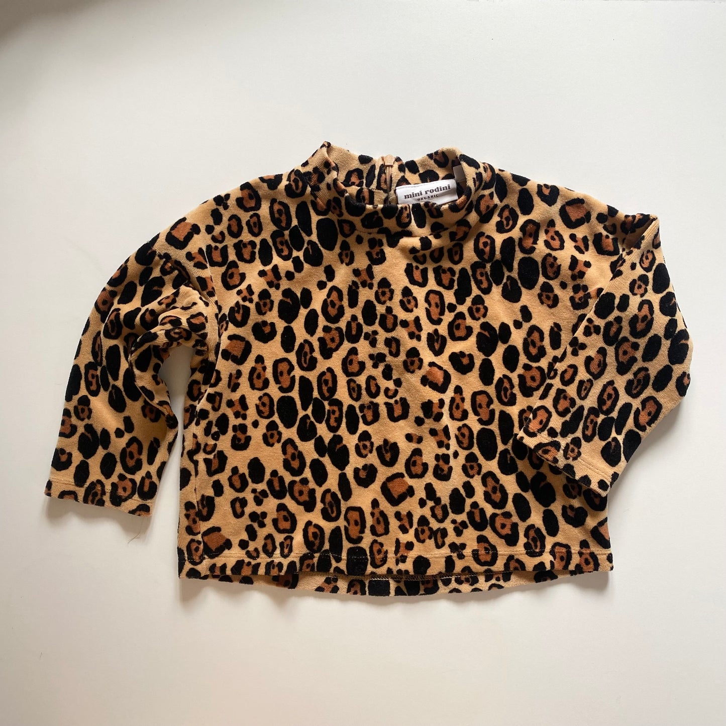 Mini rodini leopard print velour top. Size 92/28 approx 2 years