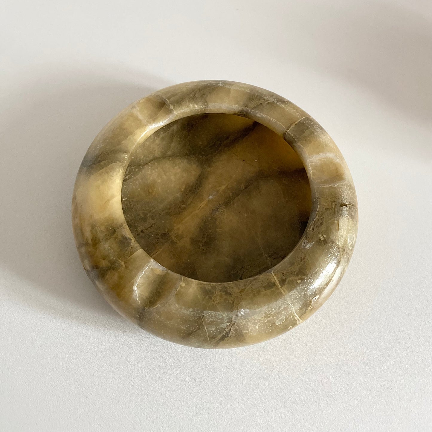 Vintage circular marble ashtray