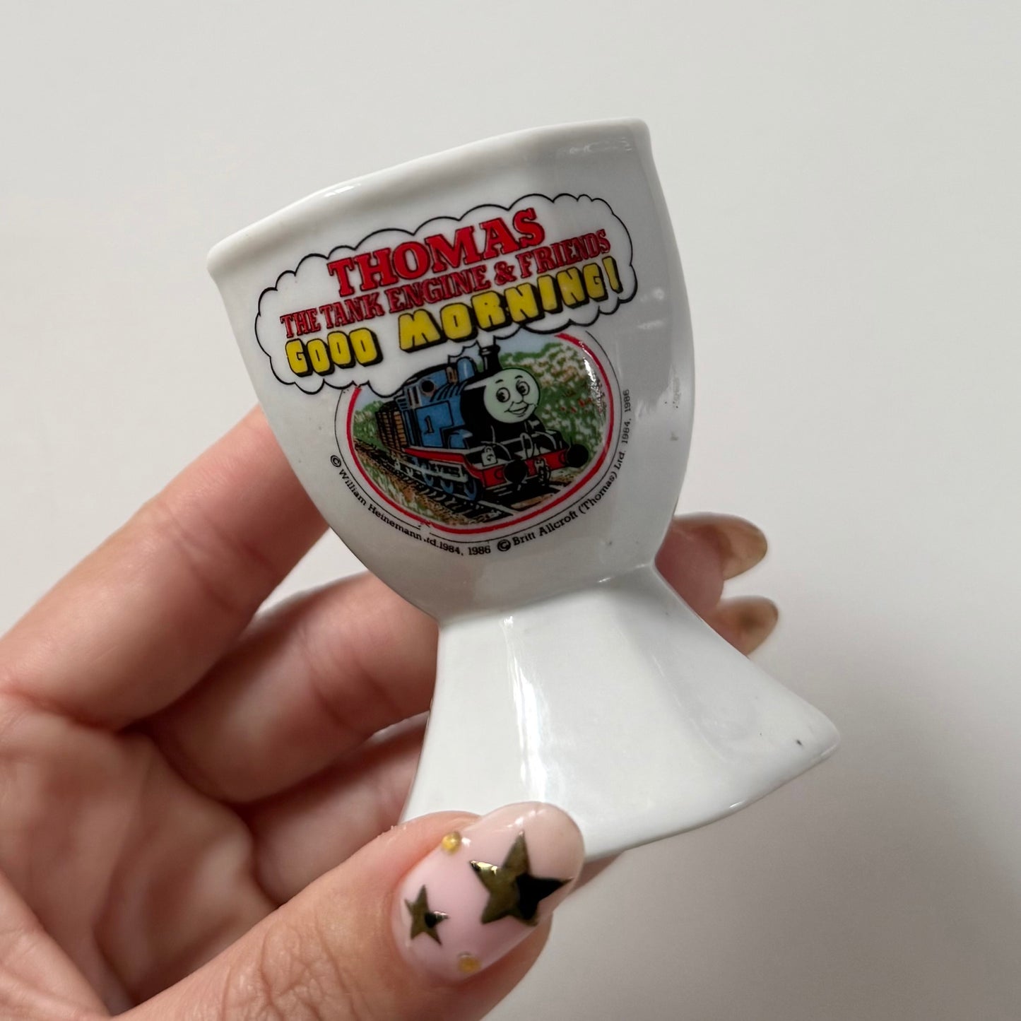Vintage 1986 Thomas the tank engine ceramic egg cup