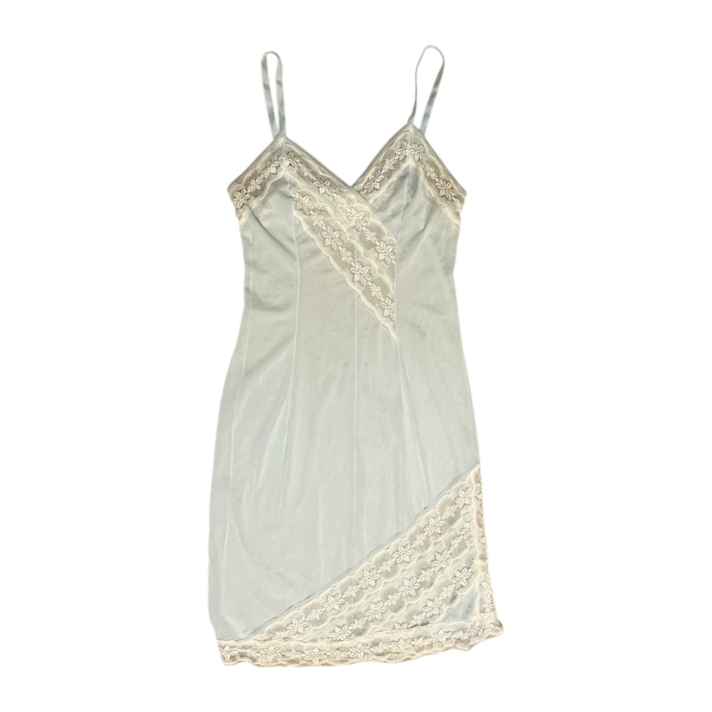 Vintage 80s mid length lace slip dress. Size S