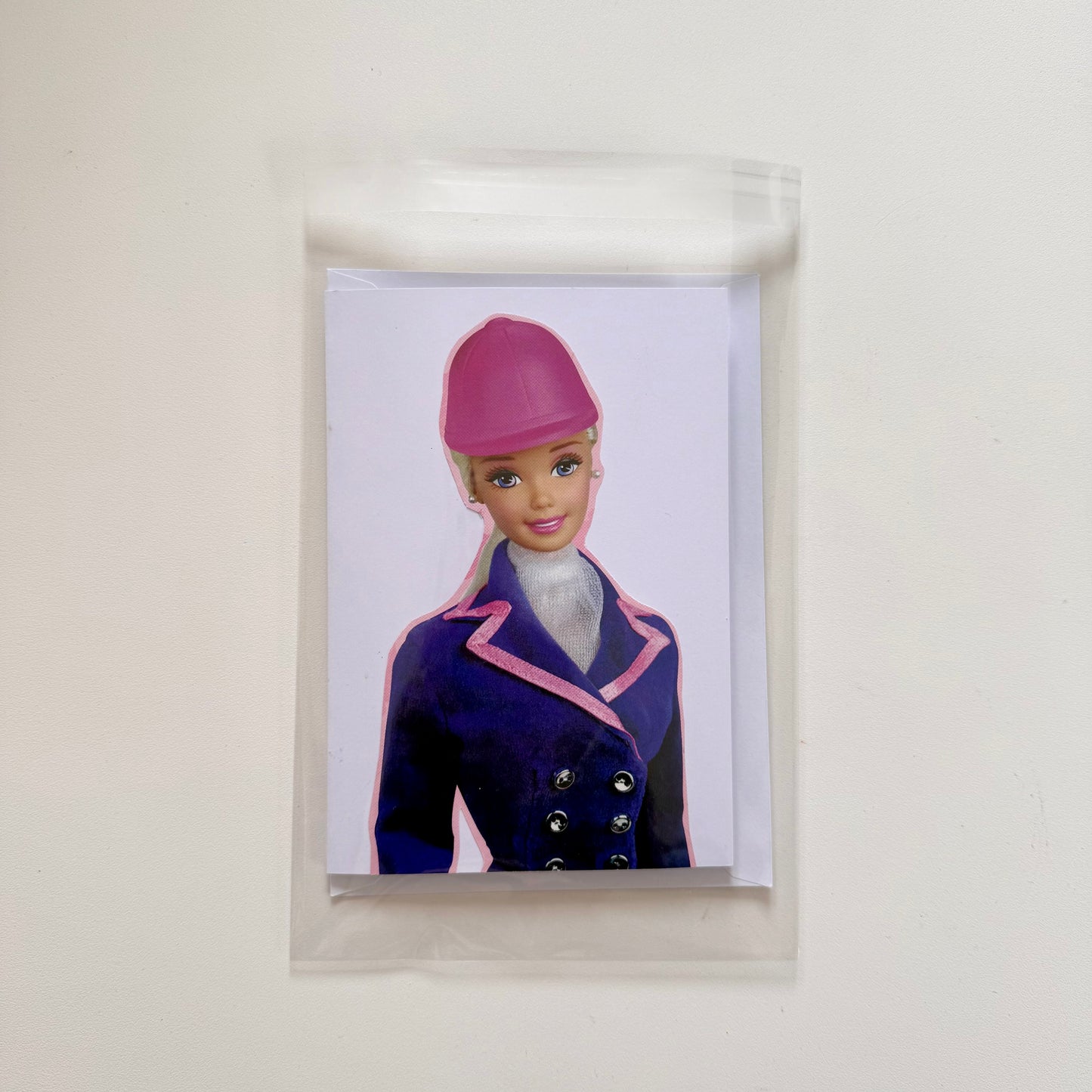 Recycled & homemade vintage card - Barbie
