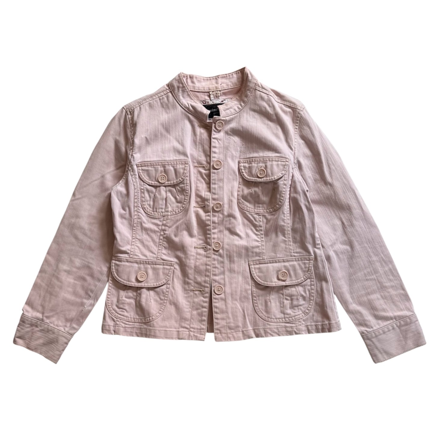 Vintage principles petite beige/pale pink military jacket. Size 12-14