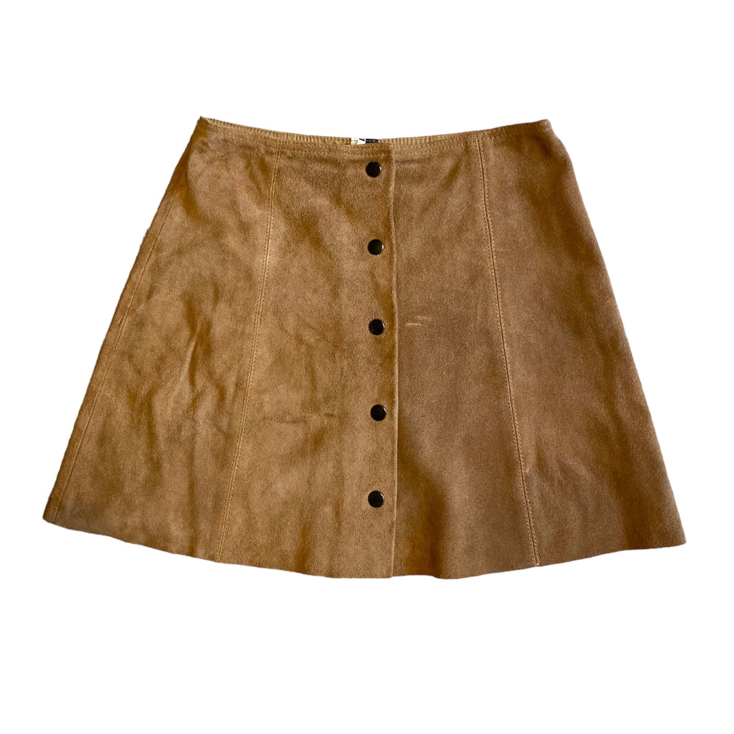 Tan genuine leather suede vintage topshop mini skirt