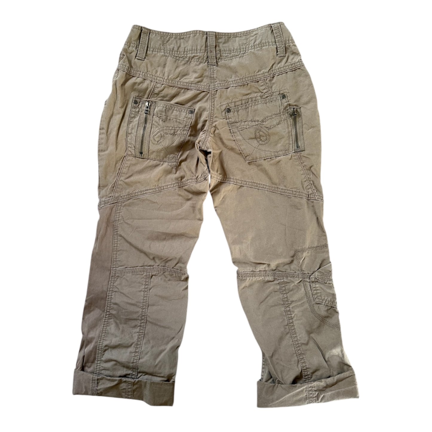 Vintage next khaki brown cargo capri trousers. Size 8