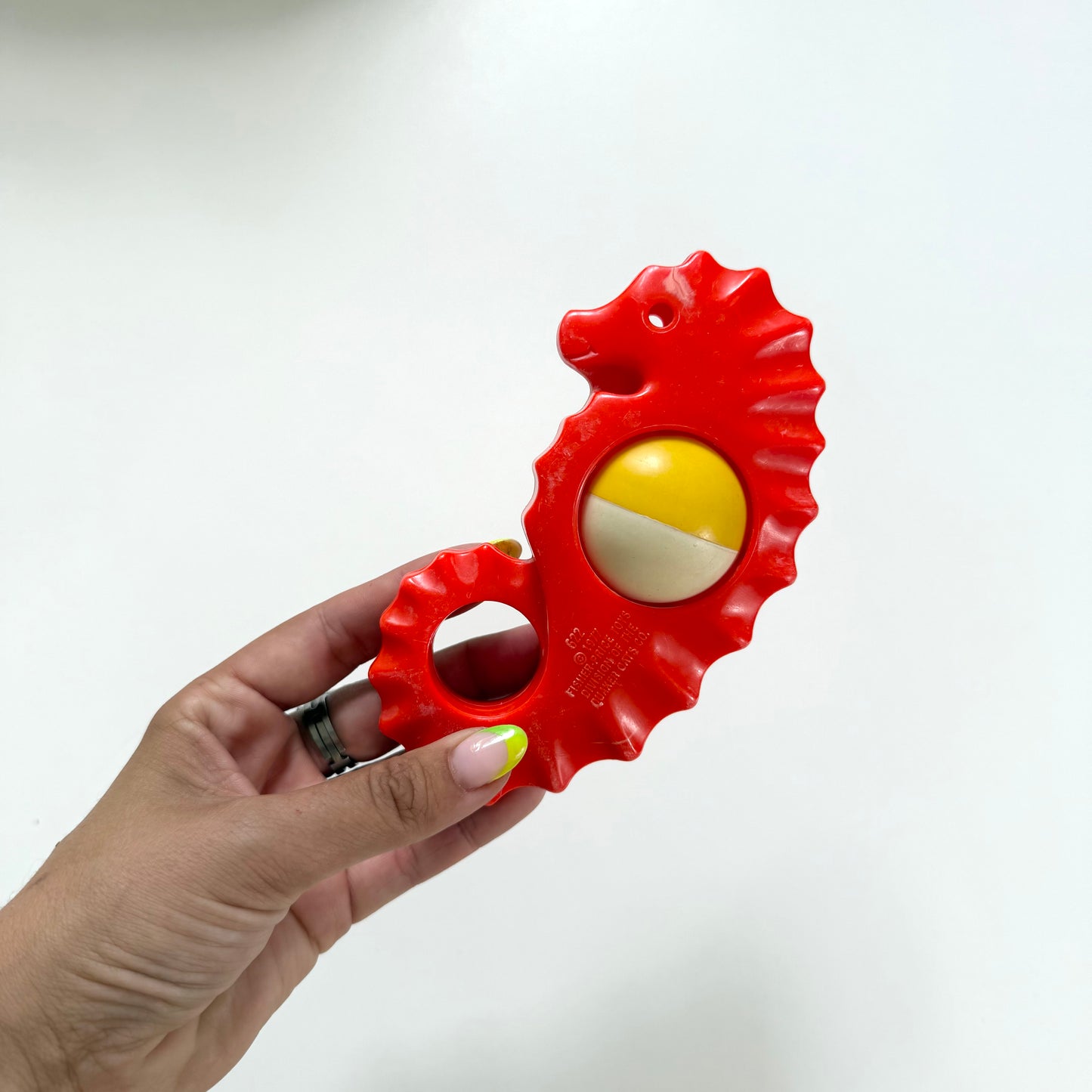 Vintage fisherprice 1977 seahorse rattle. Has signs of wear