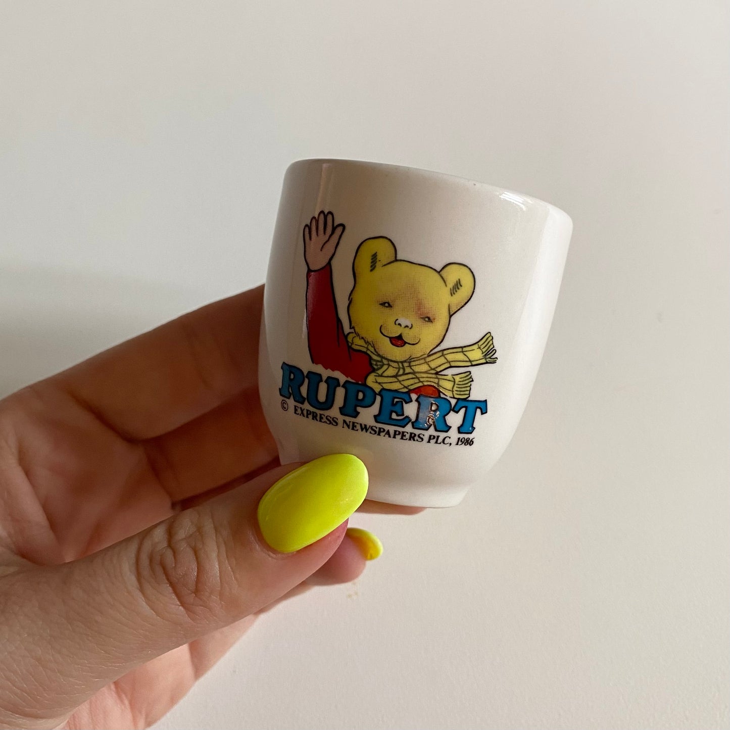 Vintage 1986 Rupert egg cup