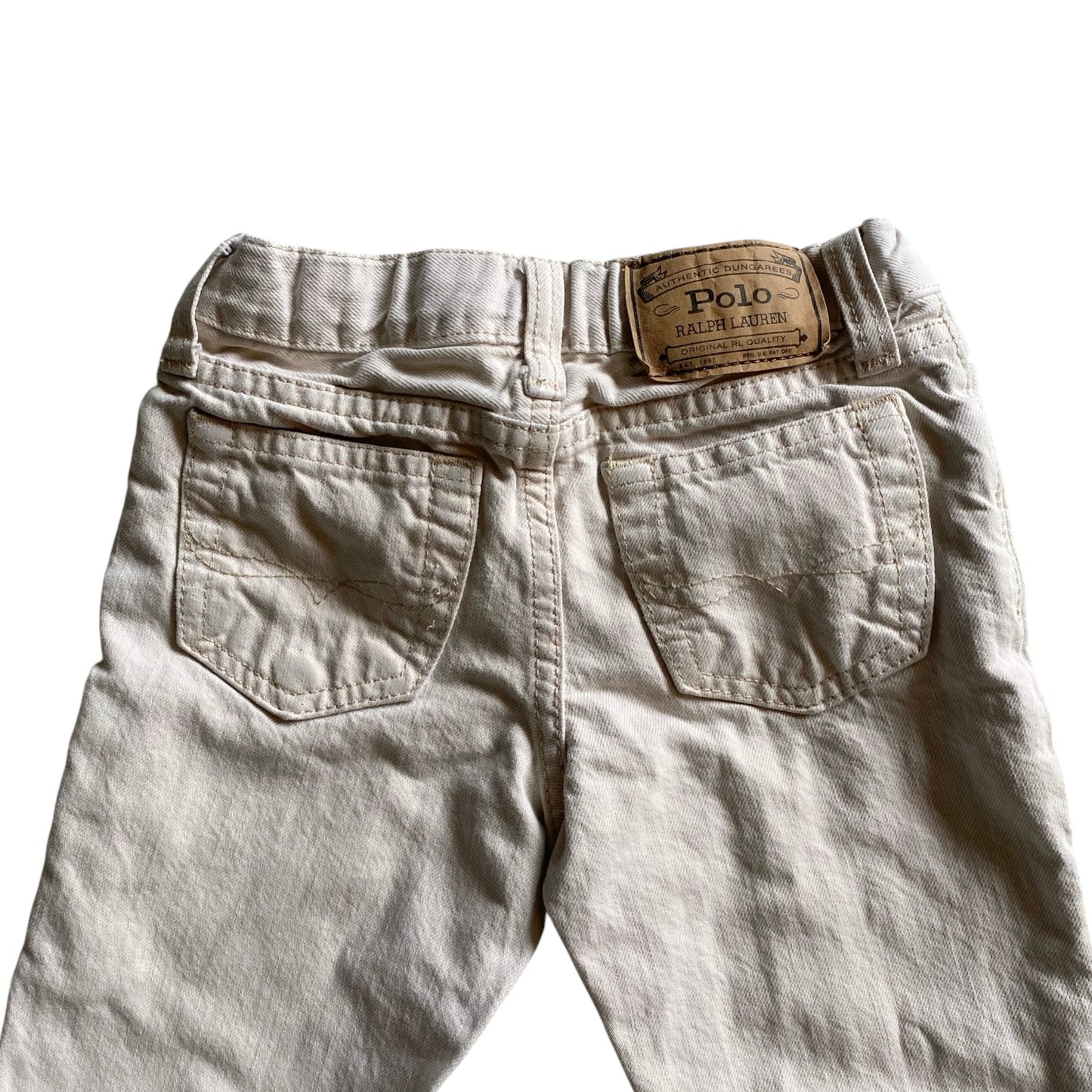Vintage Ralph Lauren cream denim jeans. Approx 3-4 years