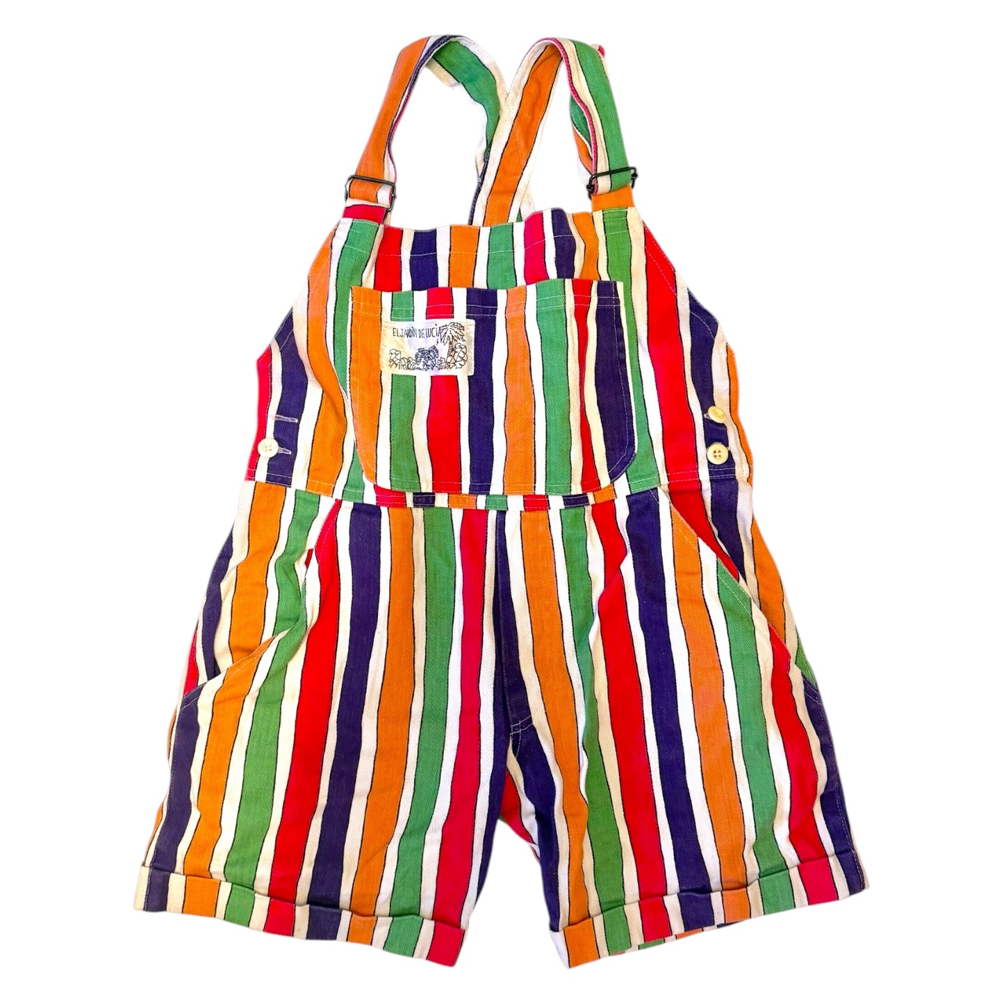 Vintage striped denim shortall dungarees . Size approx 8 -10 years