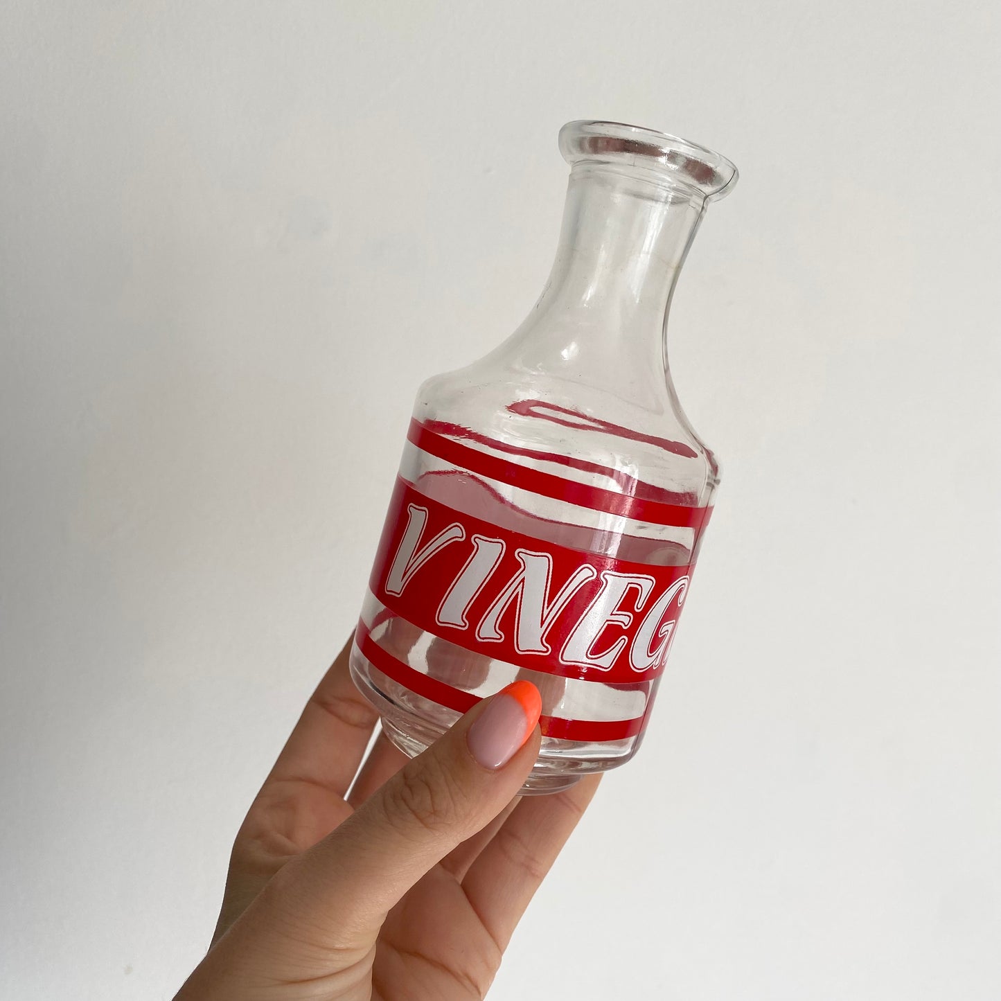 Vintage glass vinegar glass jar / dispenser.