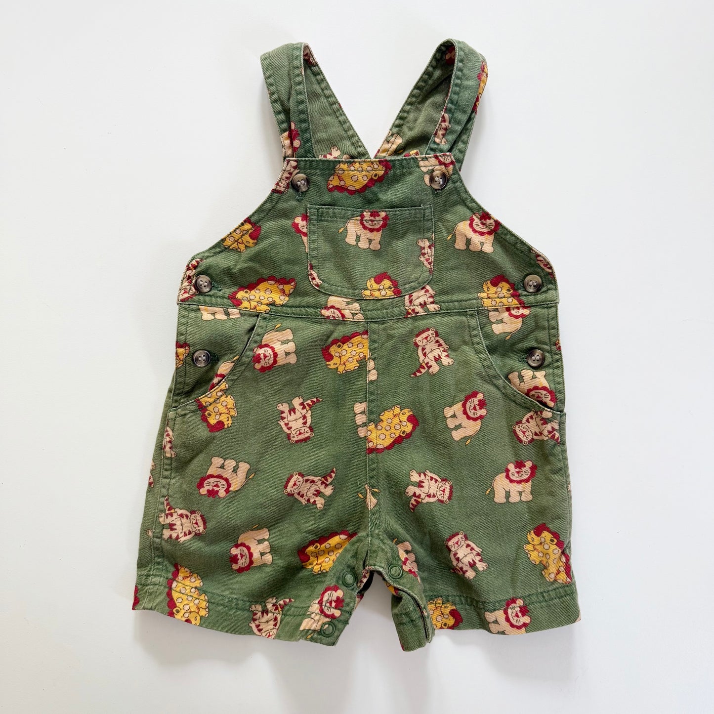 Vintage boots animal khaki dungarees. Size 3 months