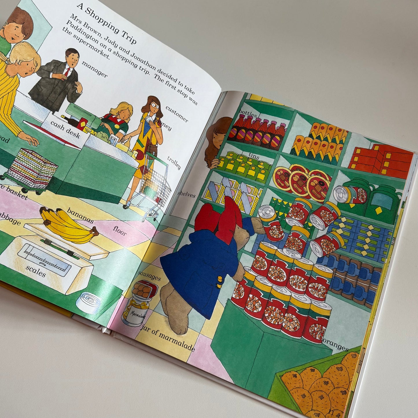 Vintage 1993 a4 Paddington first words book. One page ripped ( reflects in price!)