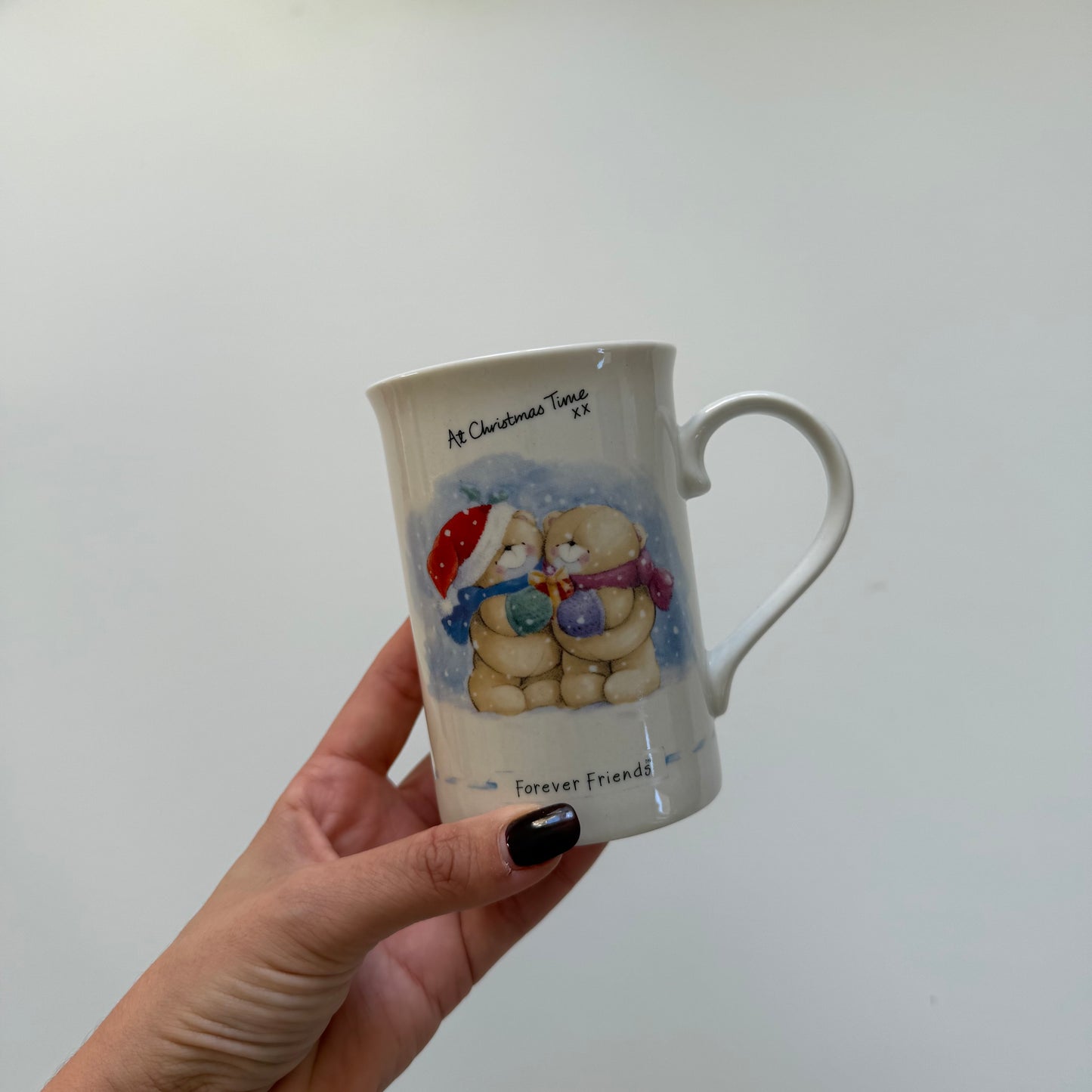 Vintage forever friends christmas ceramic mug
